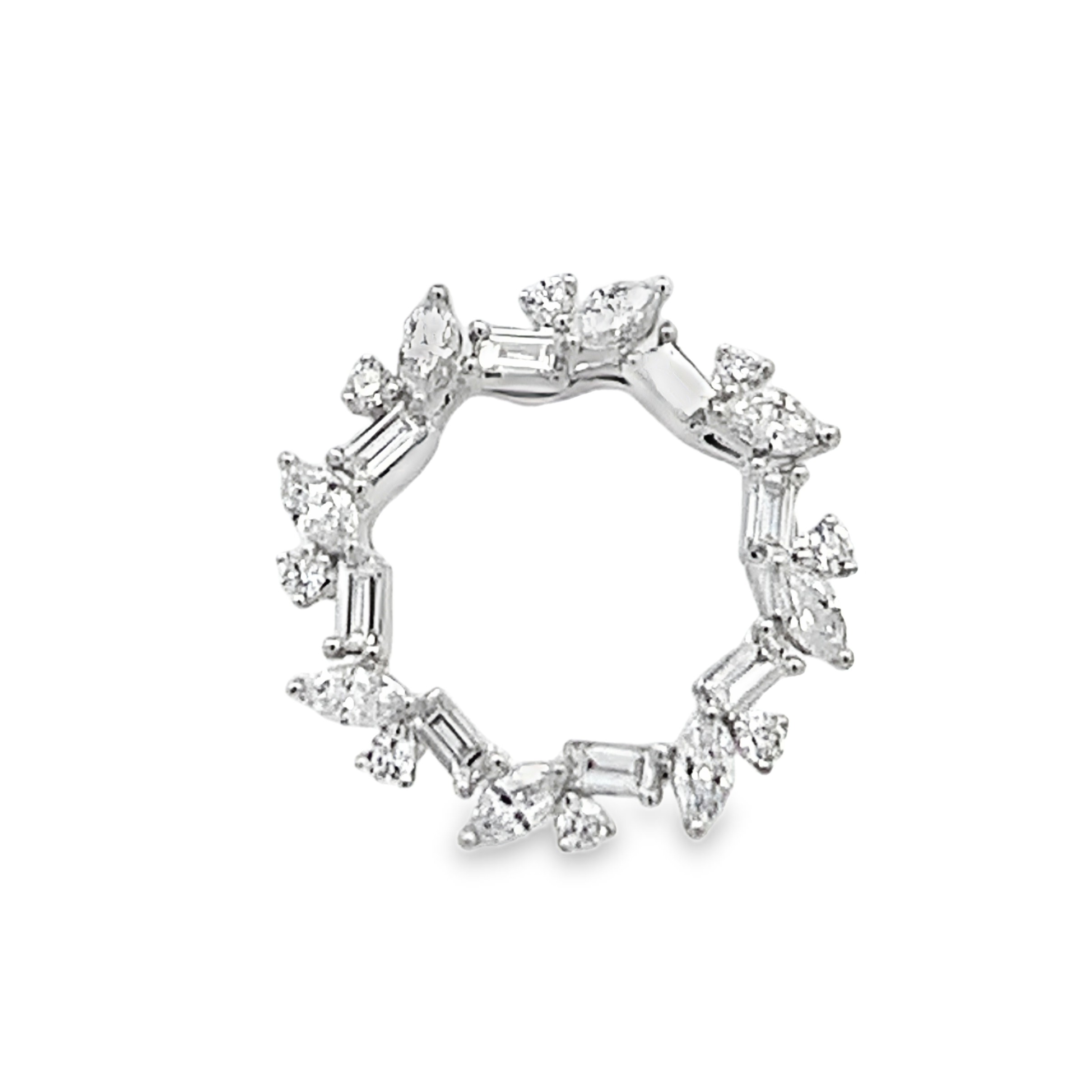 18K White Gold Circular Diamond Slider Pendant