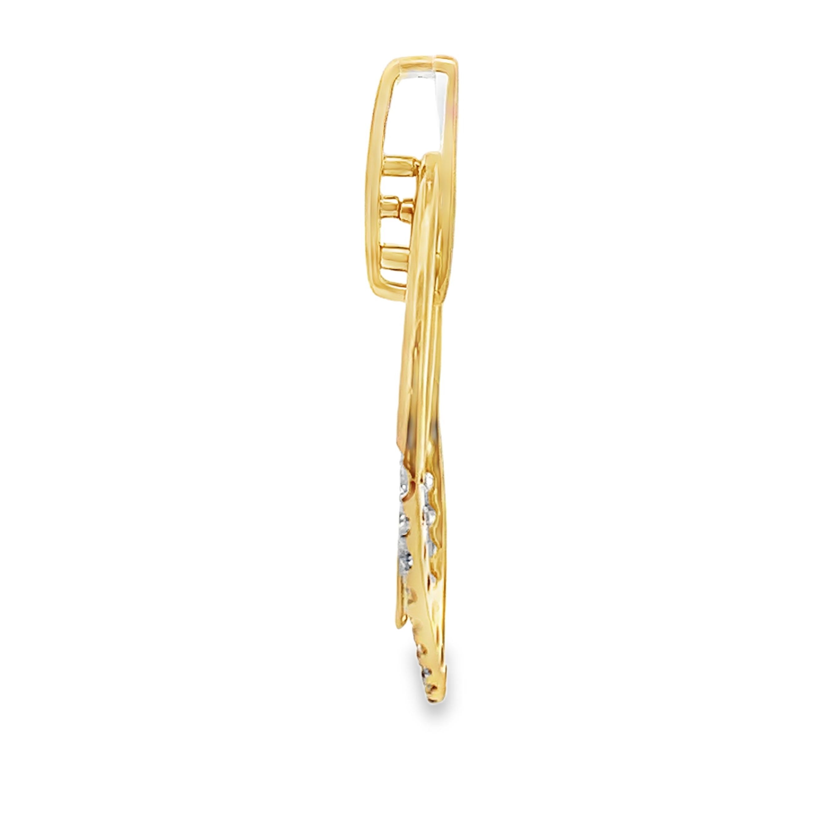 18K Yellow Gold Diamond Marquise-Shaped Pendant