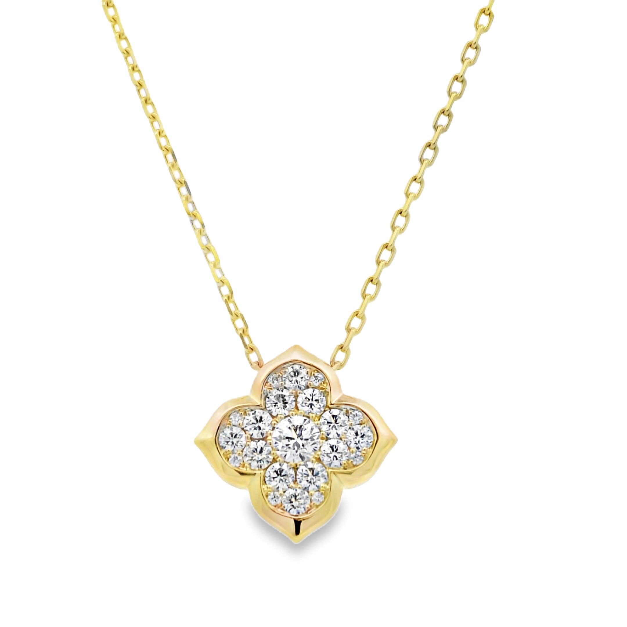 Frederic Sage 14K Yellow Gold Jolie Fleur Diamond Pendant