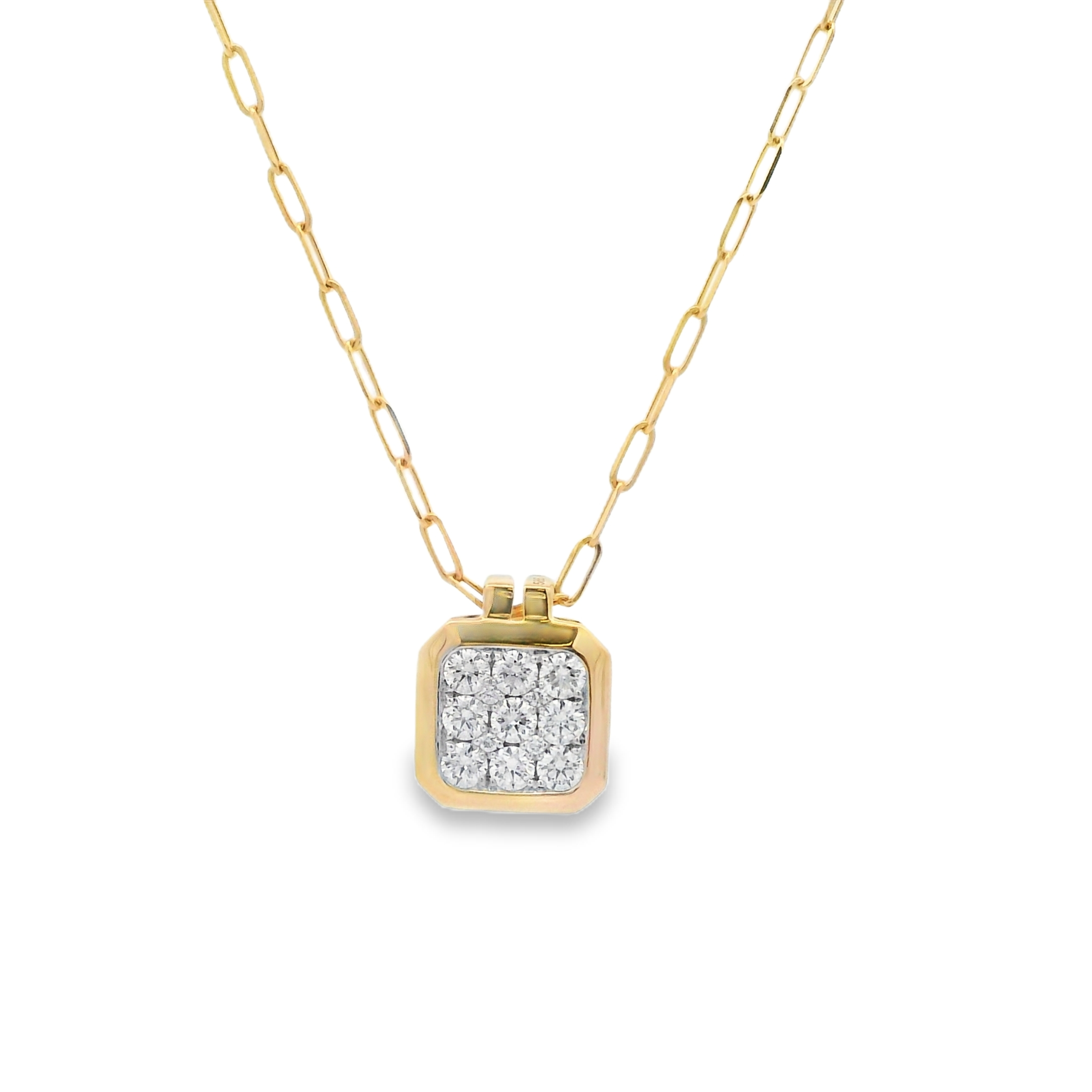 Frederic Sage 14K Two-Tone Jolie Diamond Pendant on Paperclip Chain