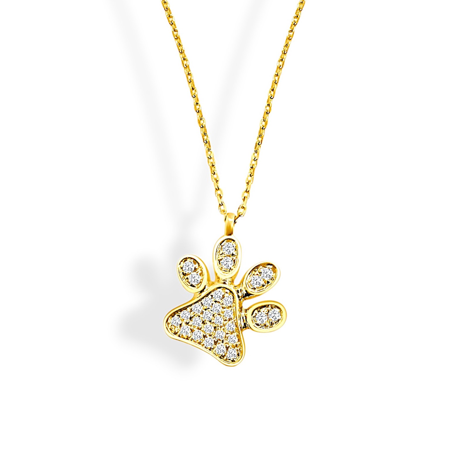 Frederic Sage 14K Yellow Gold Pawprint Diamond Pendant