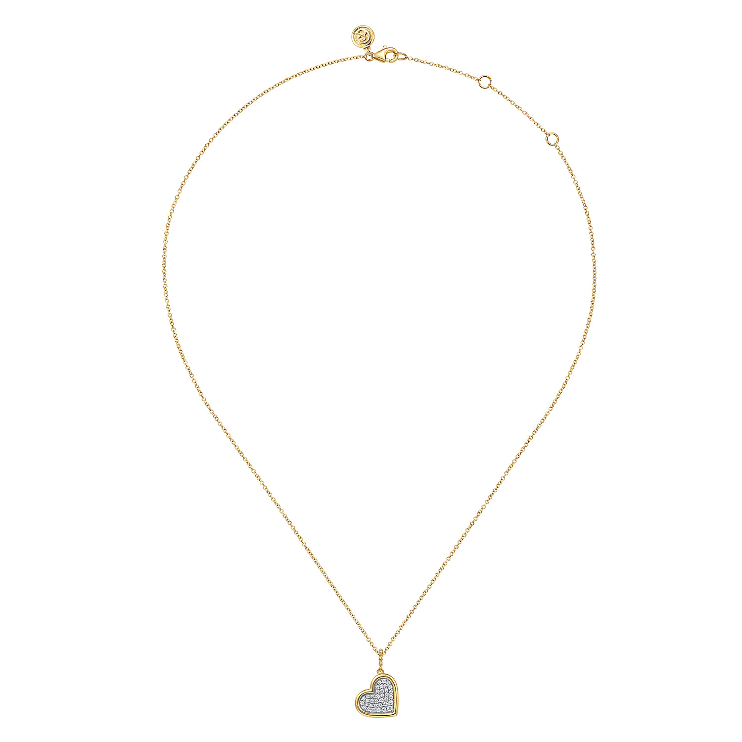 Gabriel & Co. 14K Two-Tone Bujukan Diamond Pave Heart Pendant