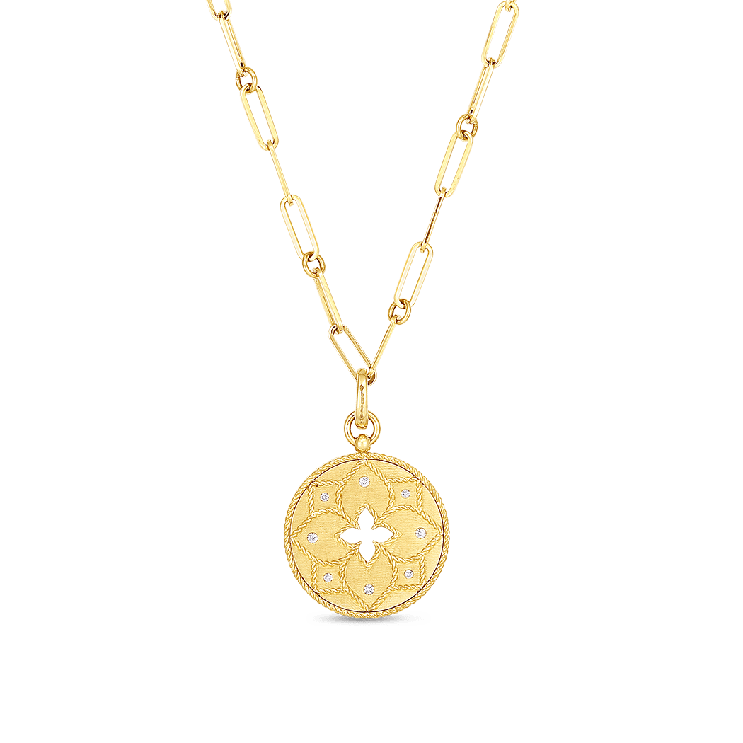 Roberto Coin 18K Yellow Gold Venetian Princess Satin Flower Circle Pendant