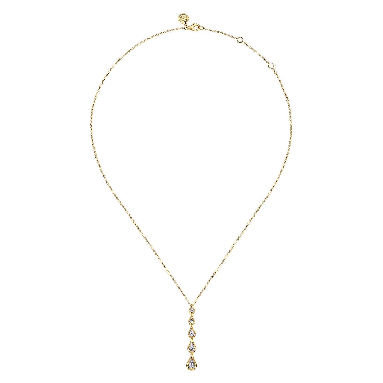 Gabriel & Co. 14K Two-Tone Diamond Stackable Drop Pendant