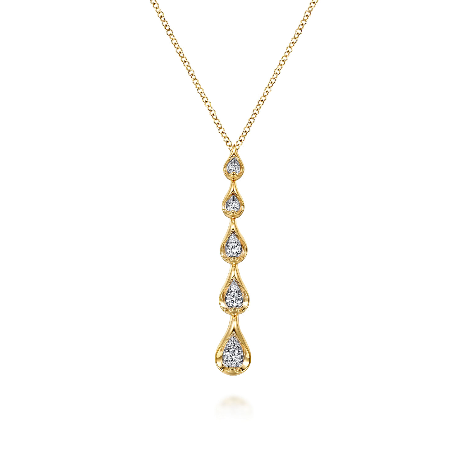 Gabriel & Co. 14K Two-Tone Diamond Stackable Drop Pendant