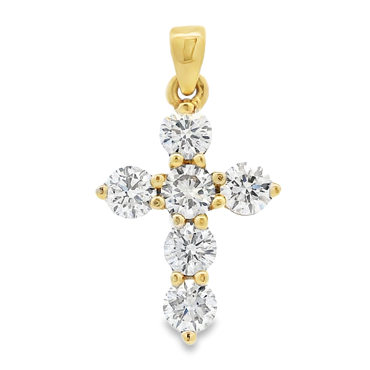 18K Yellow Gold 1.5-Carat Diamond Cross Pendant