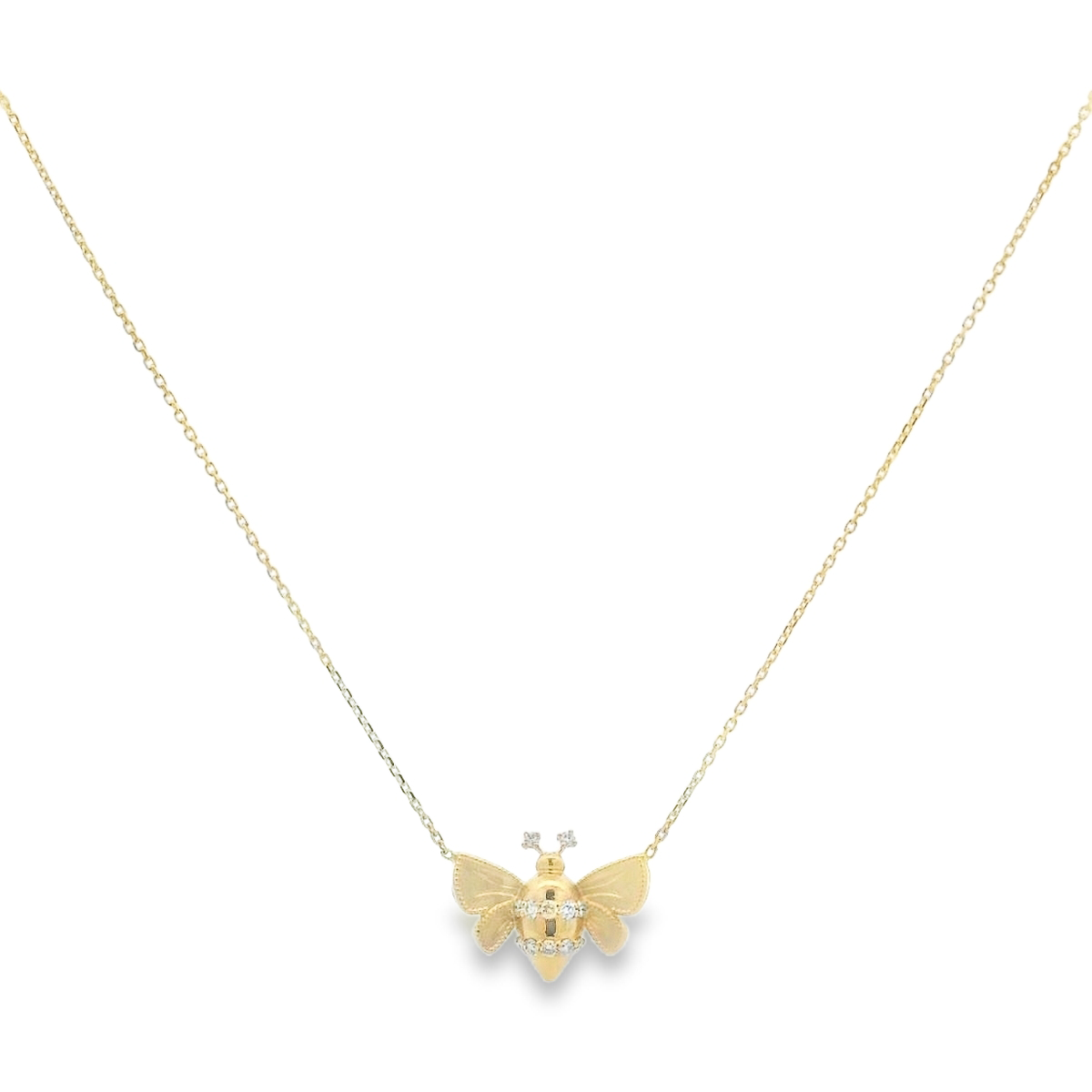 Rudolf Friedmann 14K Yellow Gold Diamond Bee Necklace