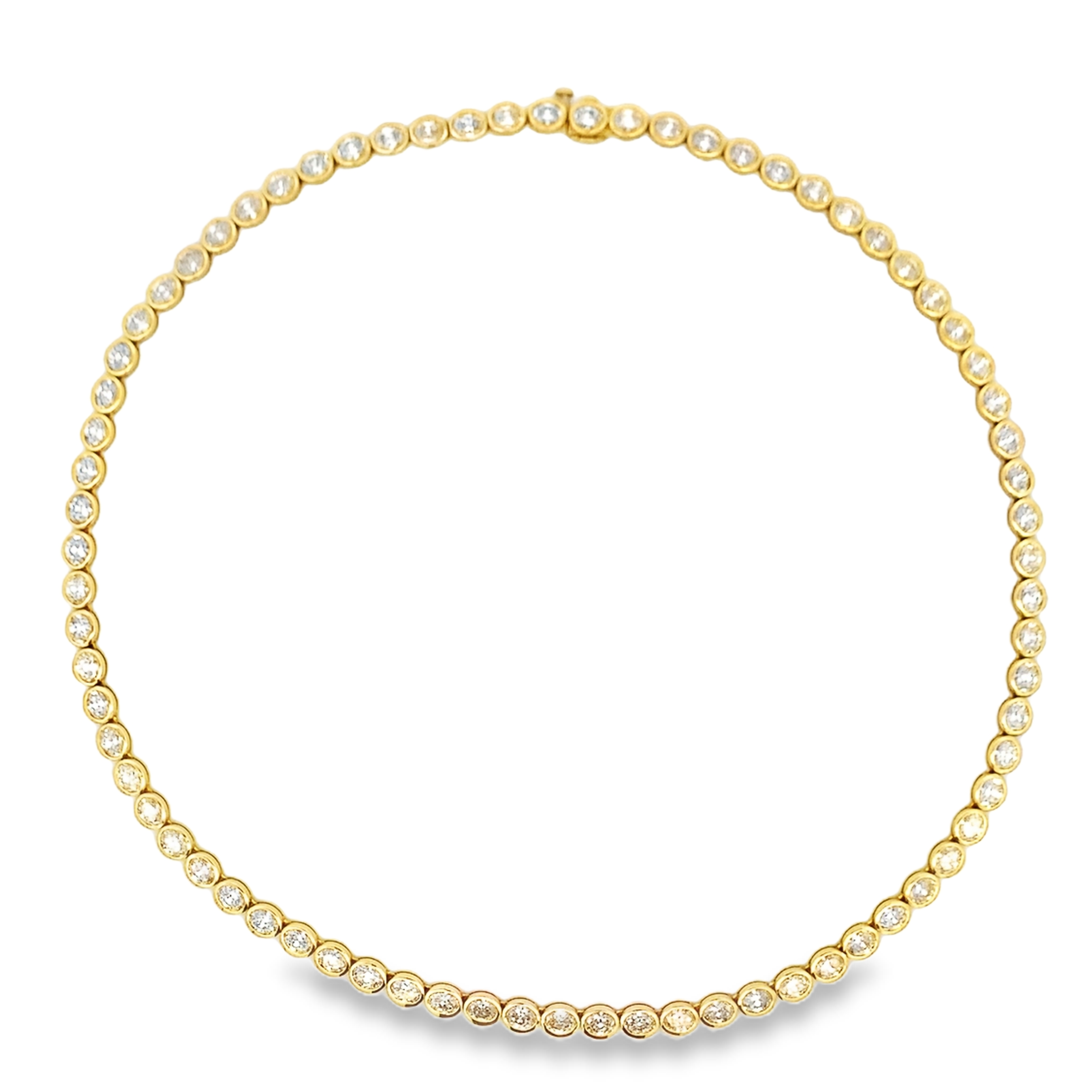 Norman Silverman 18K Yellow Gold East-West Oval Diamond Tennis Necklace
