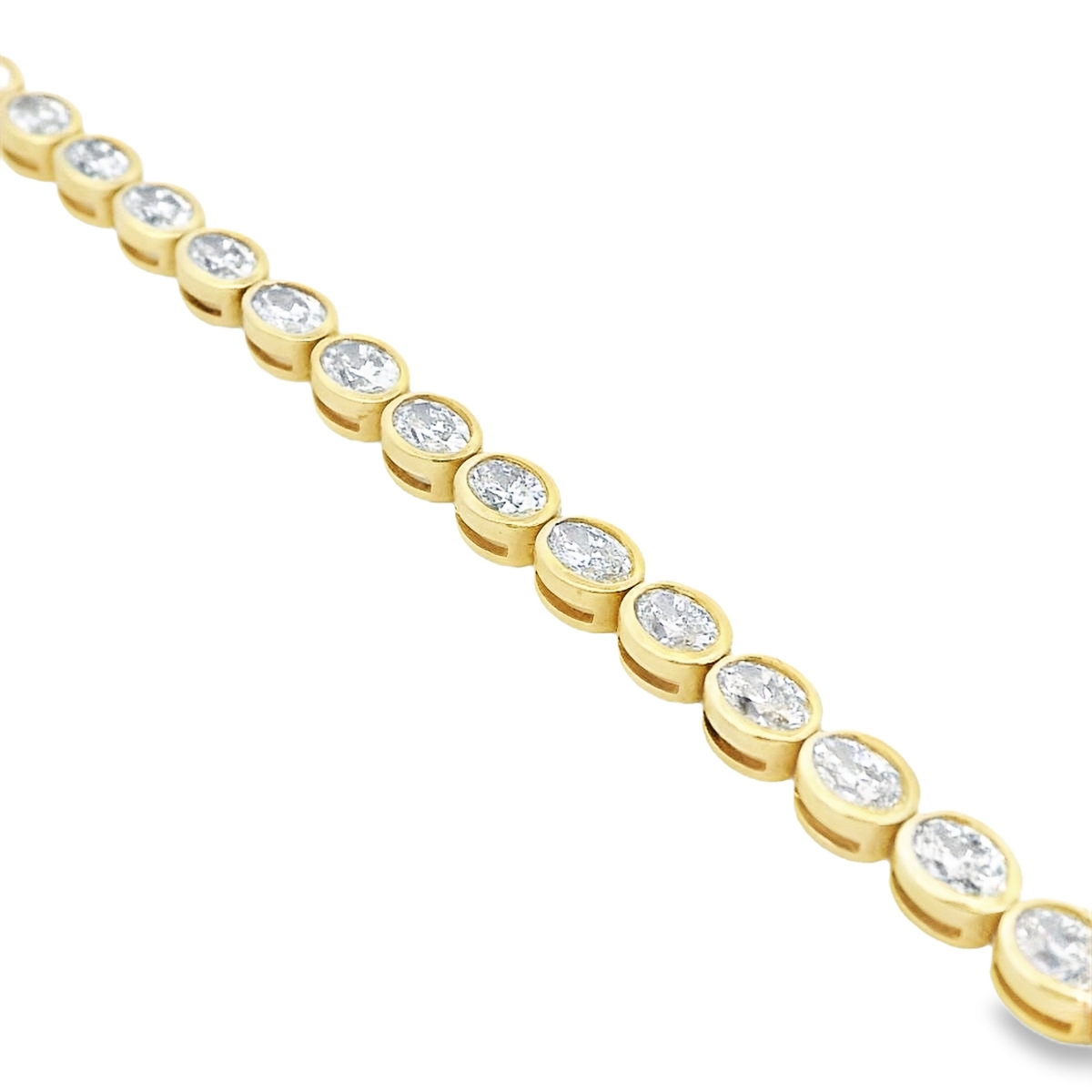 Norman Silverman 18K Yellow Gold East-West Oval Diamond Tennis Necklace