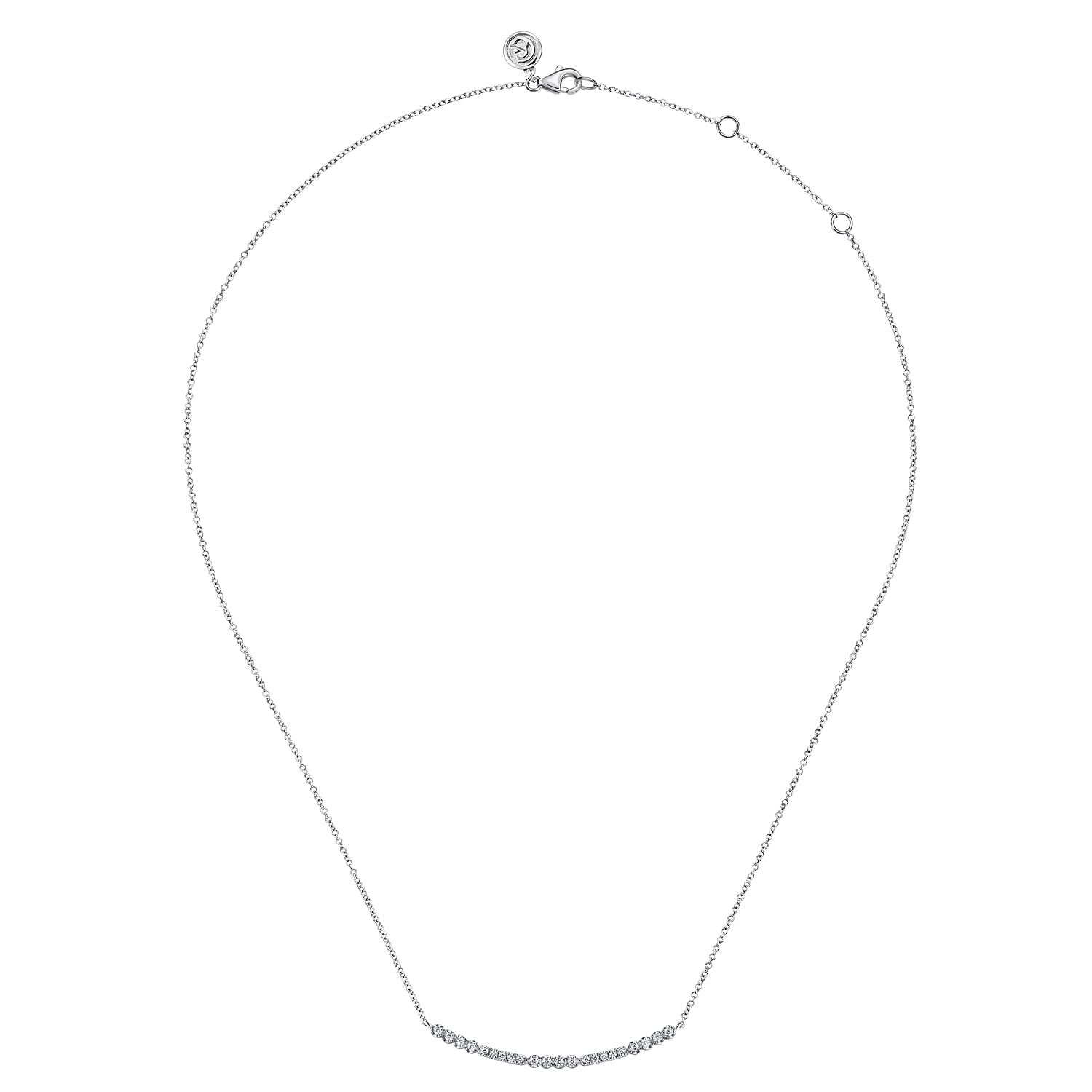 Gabriel & Co. 14K White Gold Lusso Diamond Bar Necklace