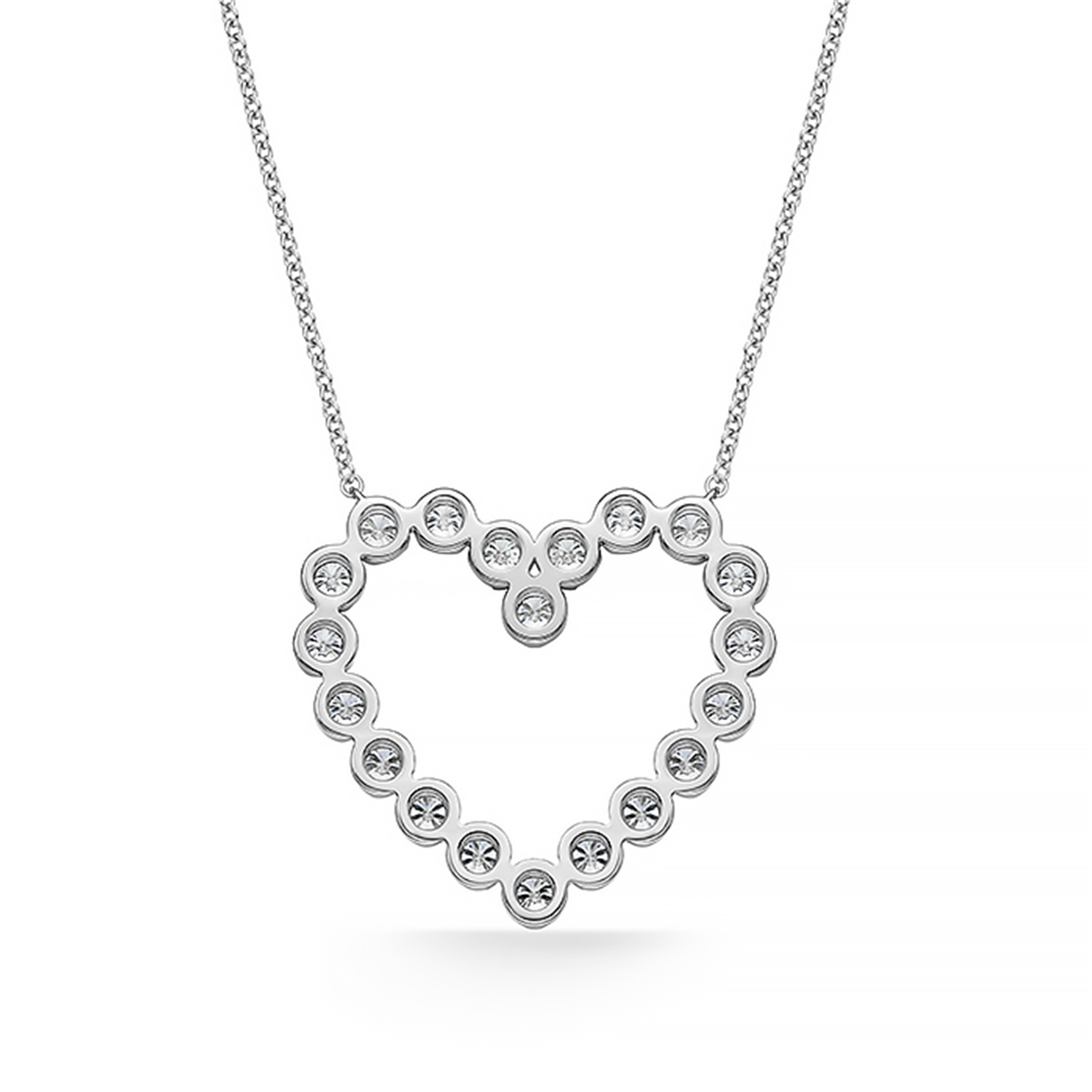 Memoire 18K White Gold Essentials Diamond Heart Necklace