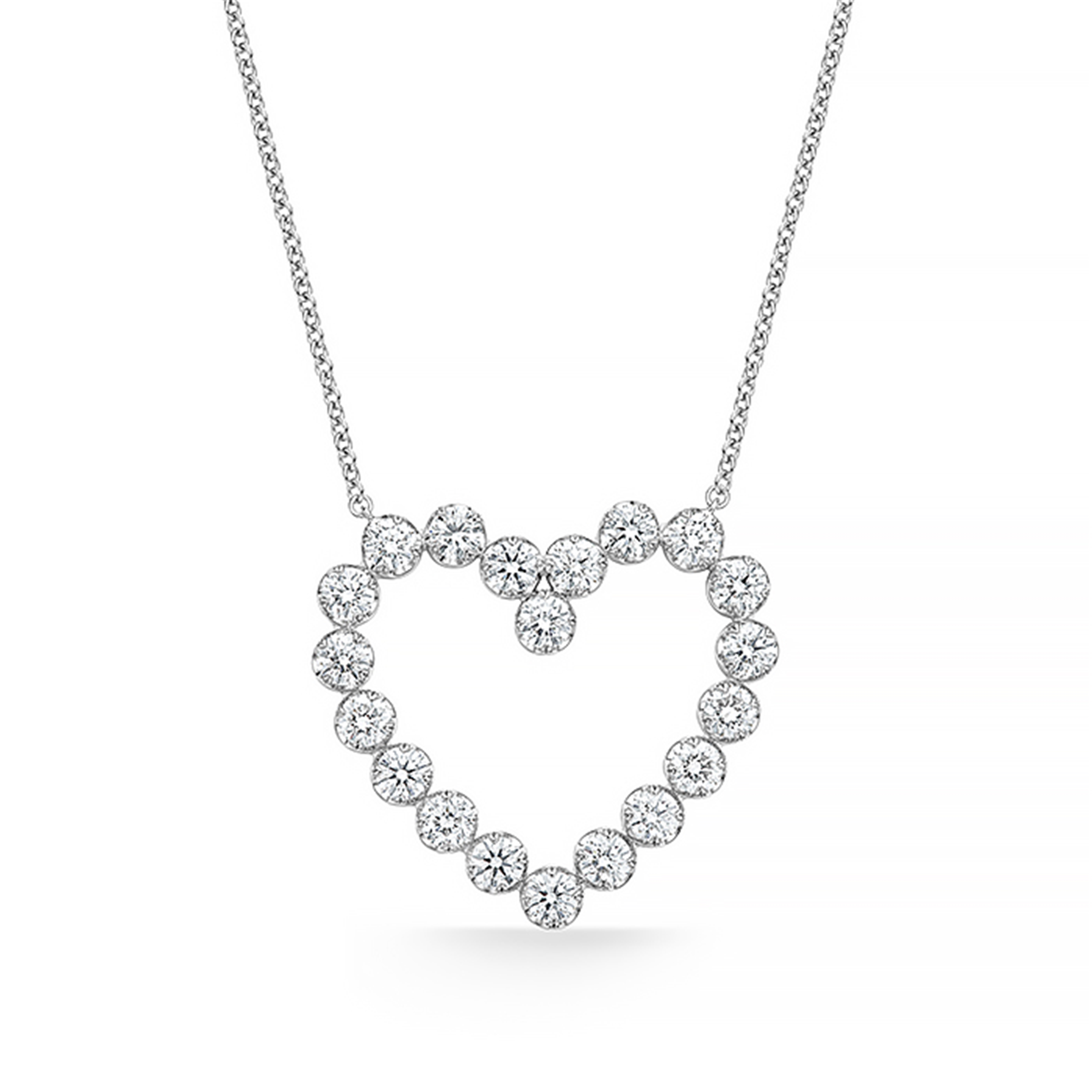 Memoire 18K White Gold Essentials Diamond Heart Necklace
