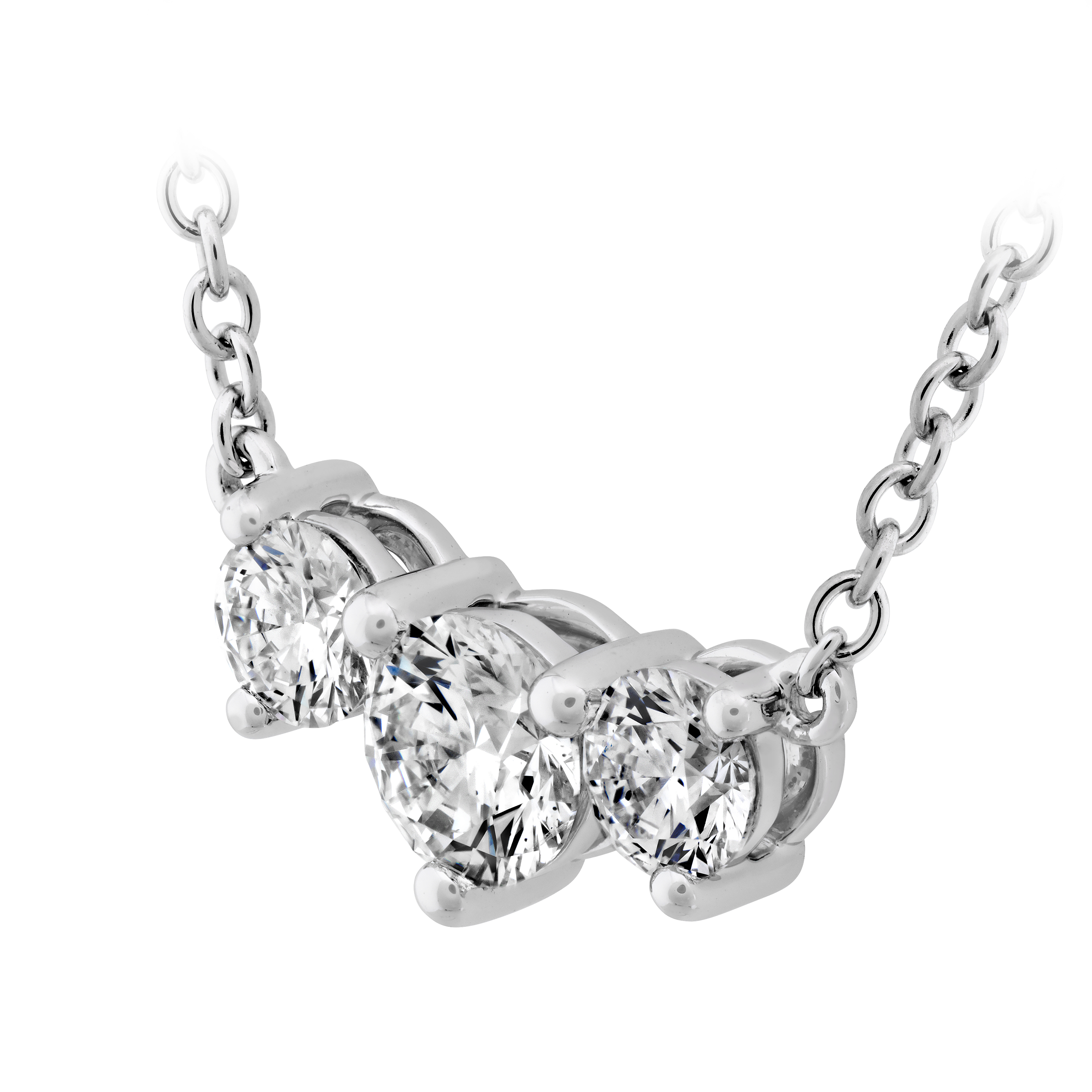 Memoire 18K White Gold Trinity Medium Diamond Necklace