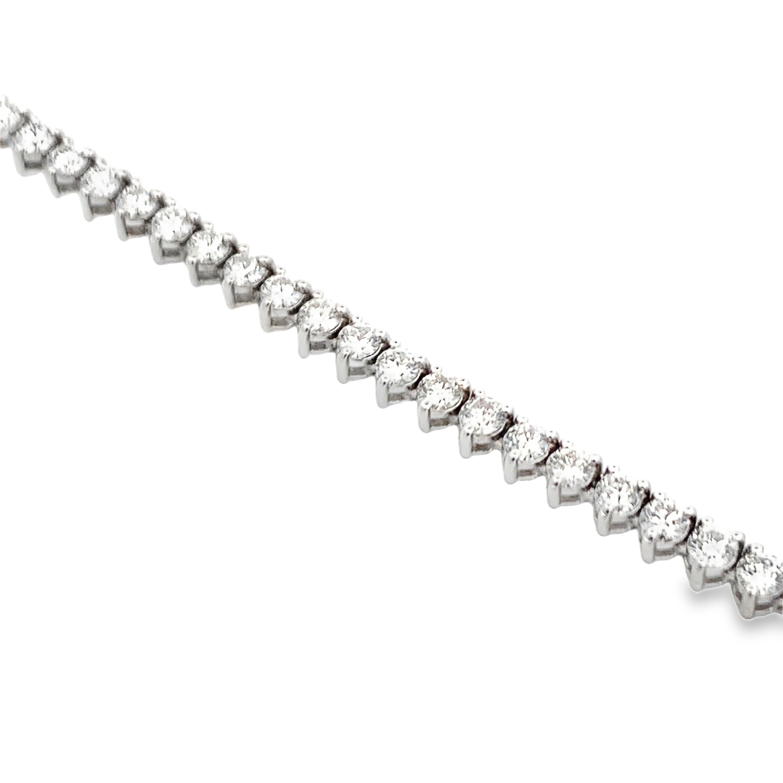 Norman Silverman 18K White Gold 7-Carat 3-Prong Diamond Tennis Necklace