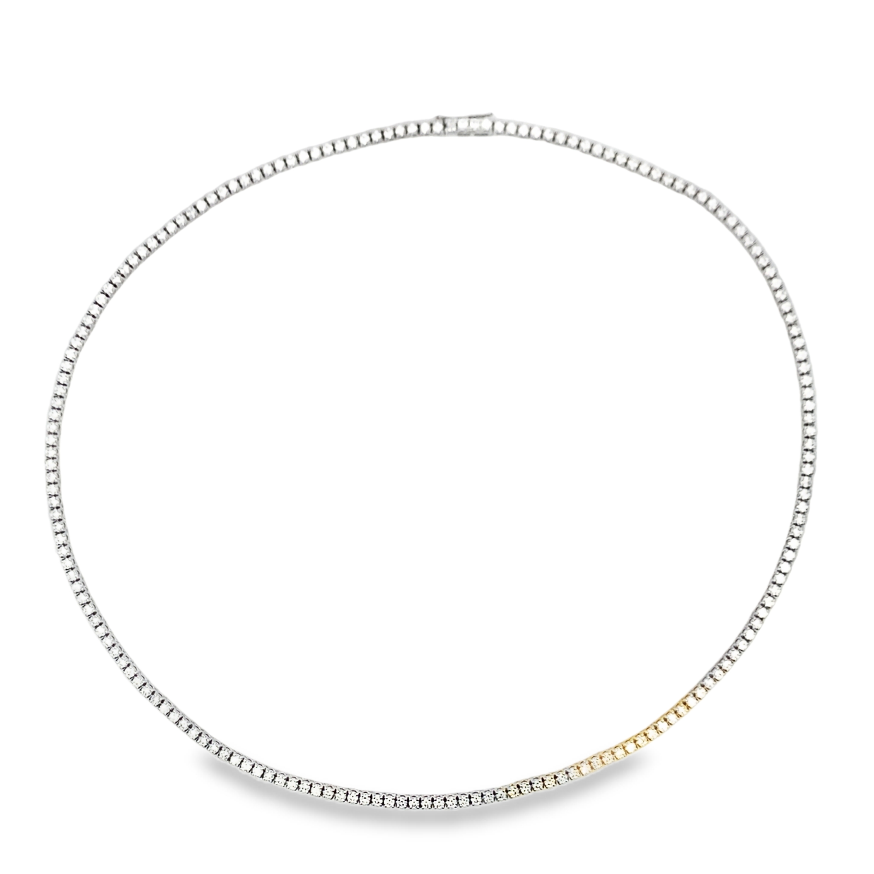 Norman Silverman 18K White Gold 5-Carat 4-Prong Diamond Tennis Necklace