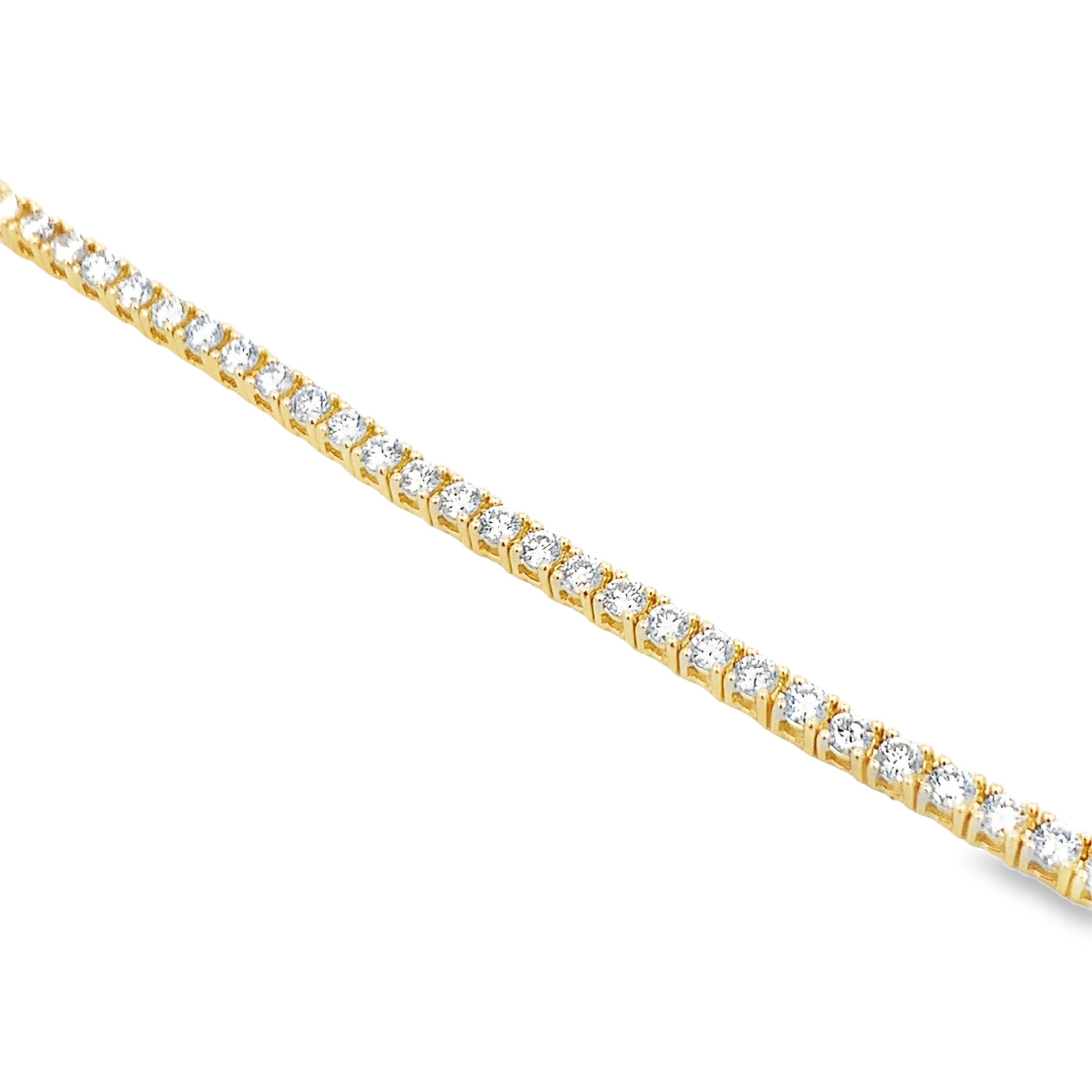 14K Yellow Gold 4.5-Carat Straight-Line Diamond Tennis Necklace