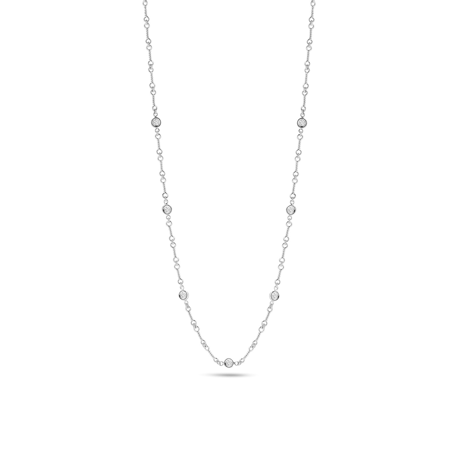 Roberto Coin 18K White Gold Diamonds By The Inch Necklace