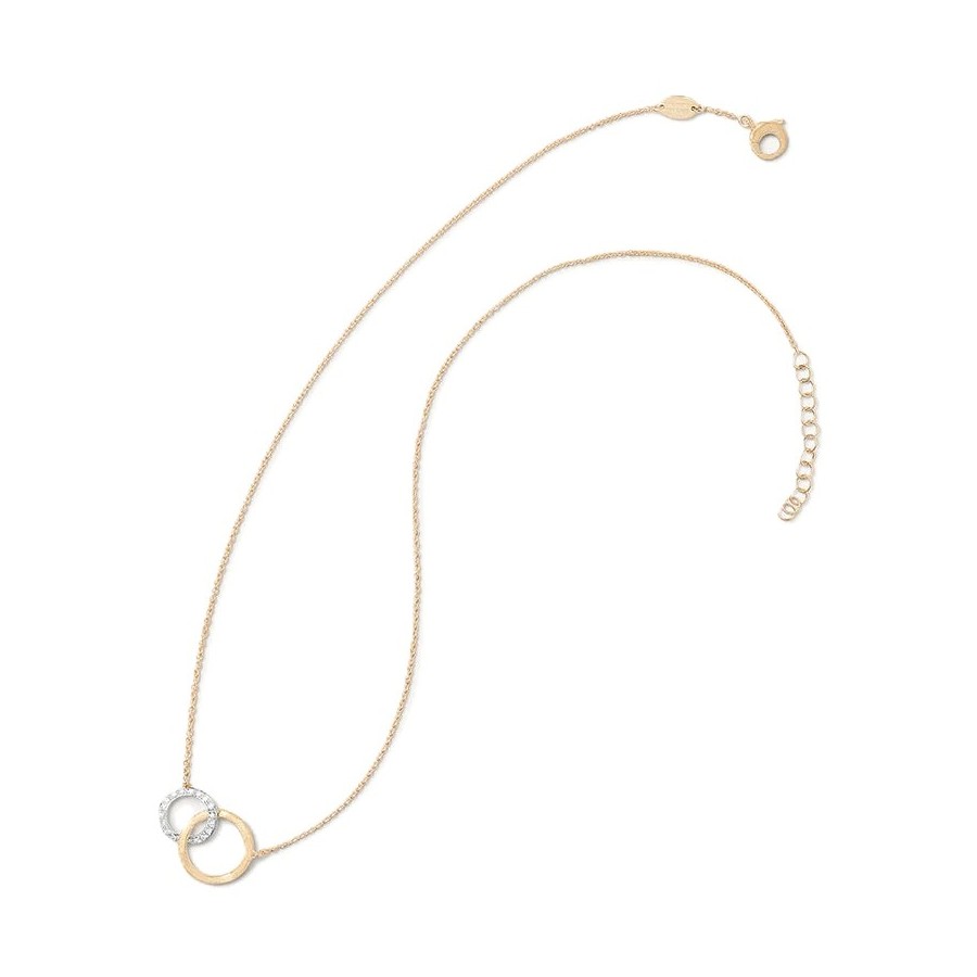 Marco Bicego 18K Yellow and White Jaipur Gold Mixed Link Diamond Pave Necklace