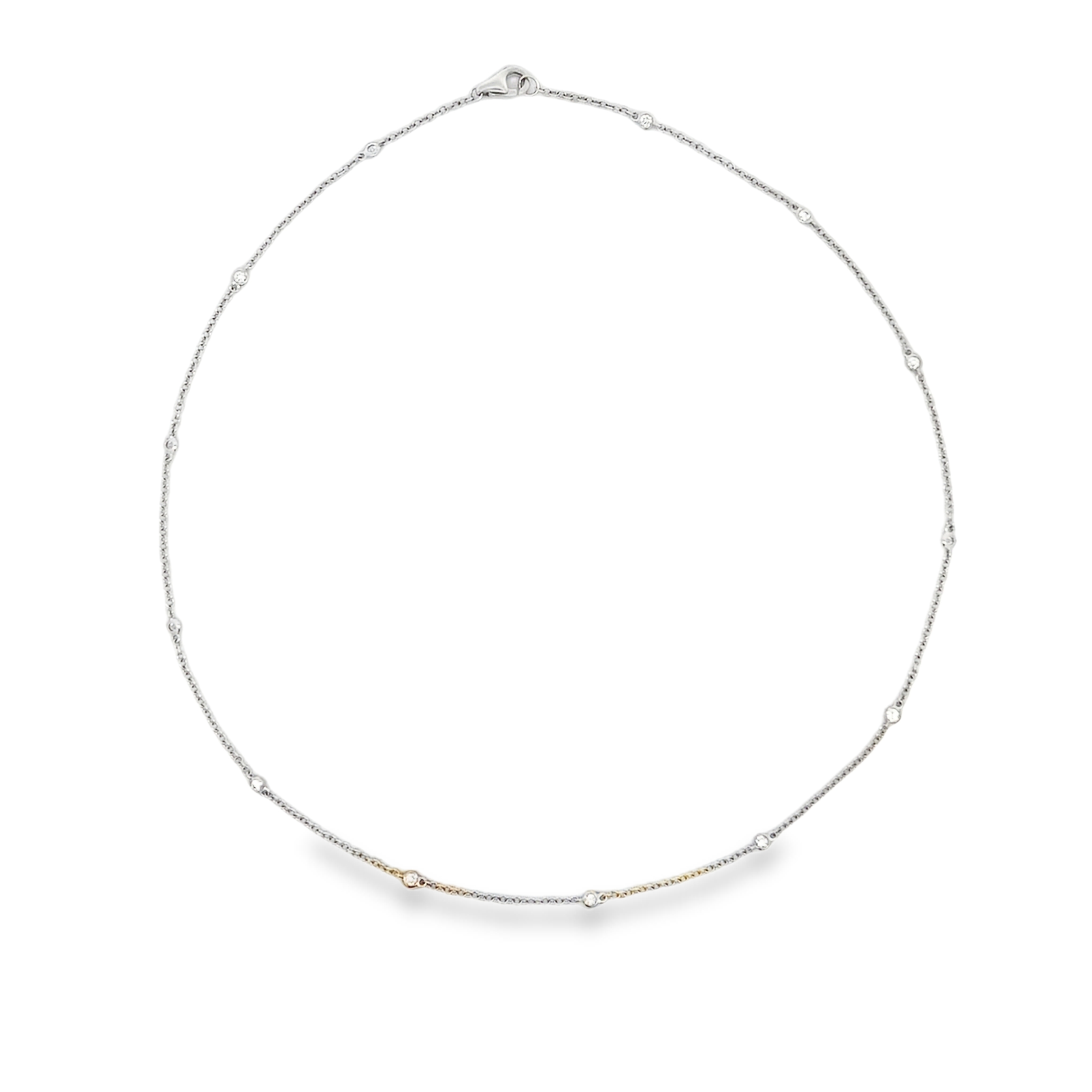 18K White Gold Diamond By The Yard Necklace 16.5
