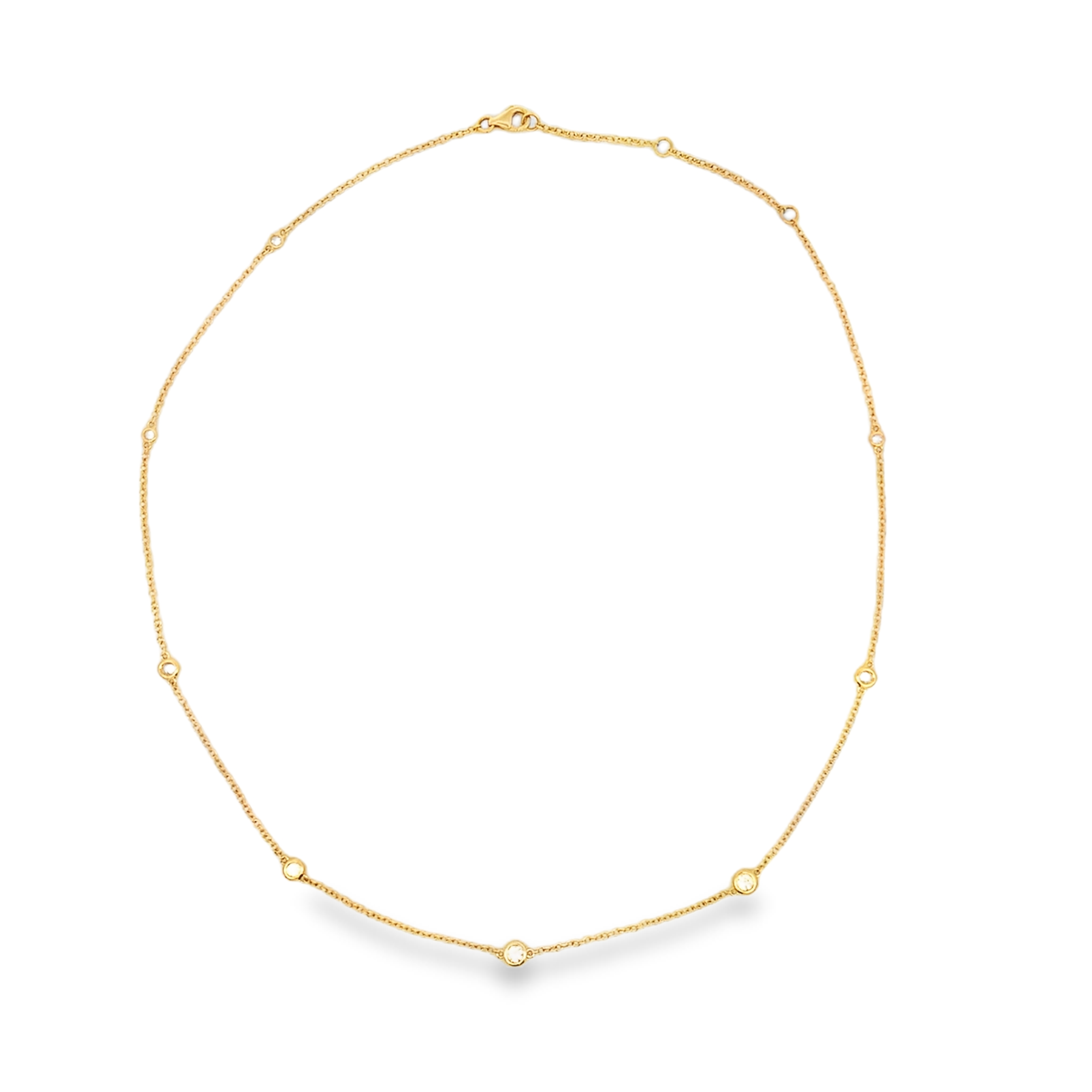 18K Yellow Gold Diamond By The Yard Necklace 18