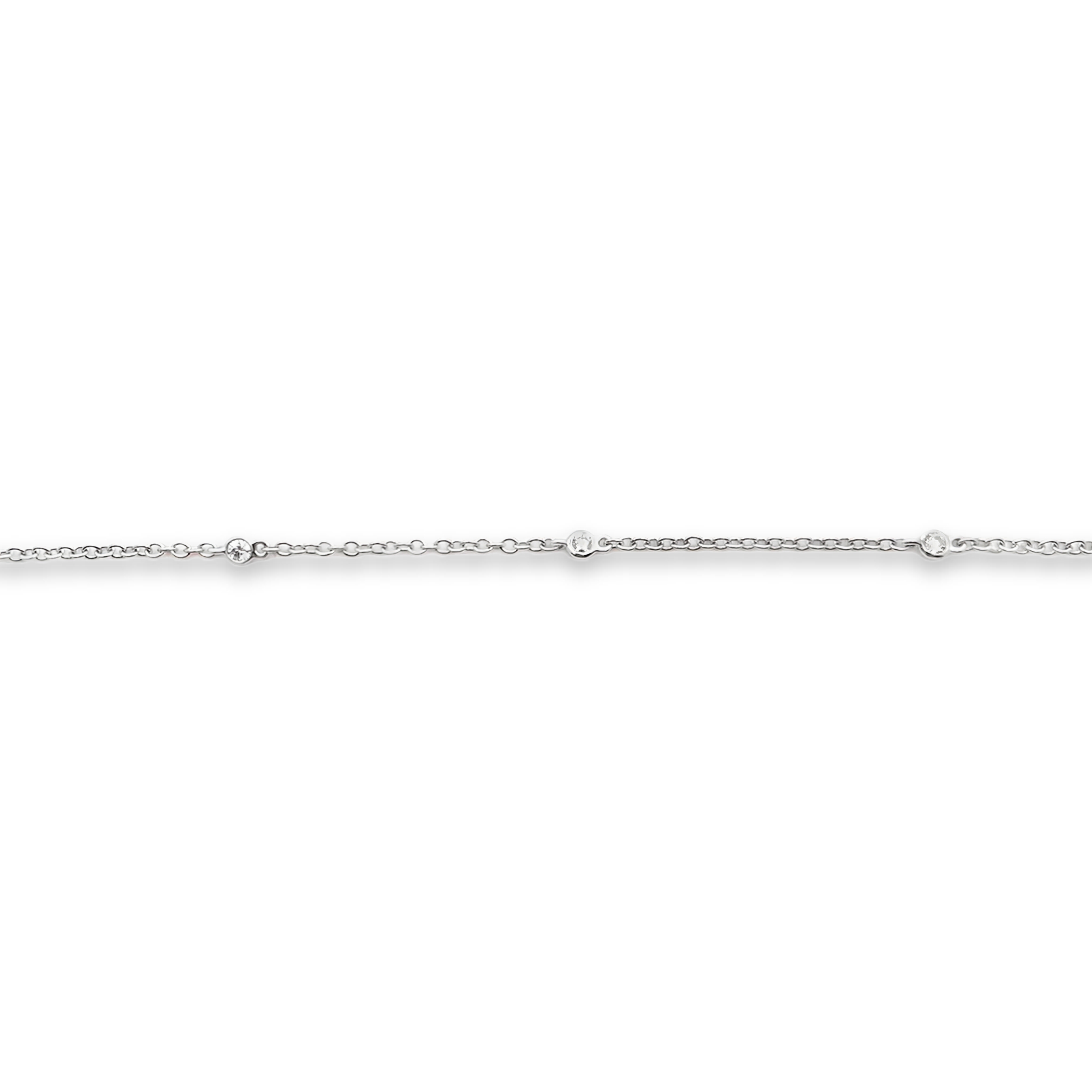 18K Diamond By The Yard Necklace with 10 Diamond Stations