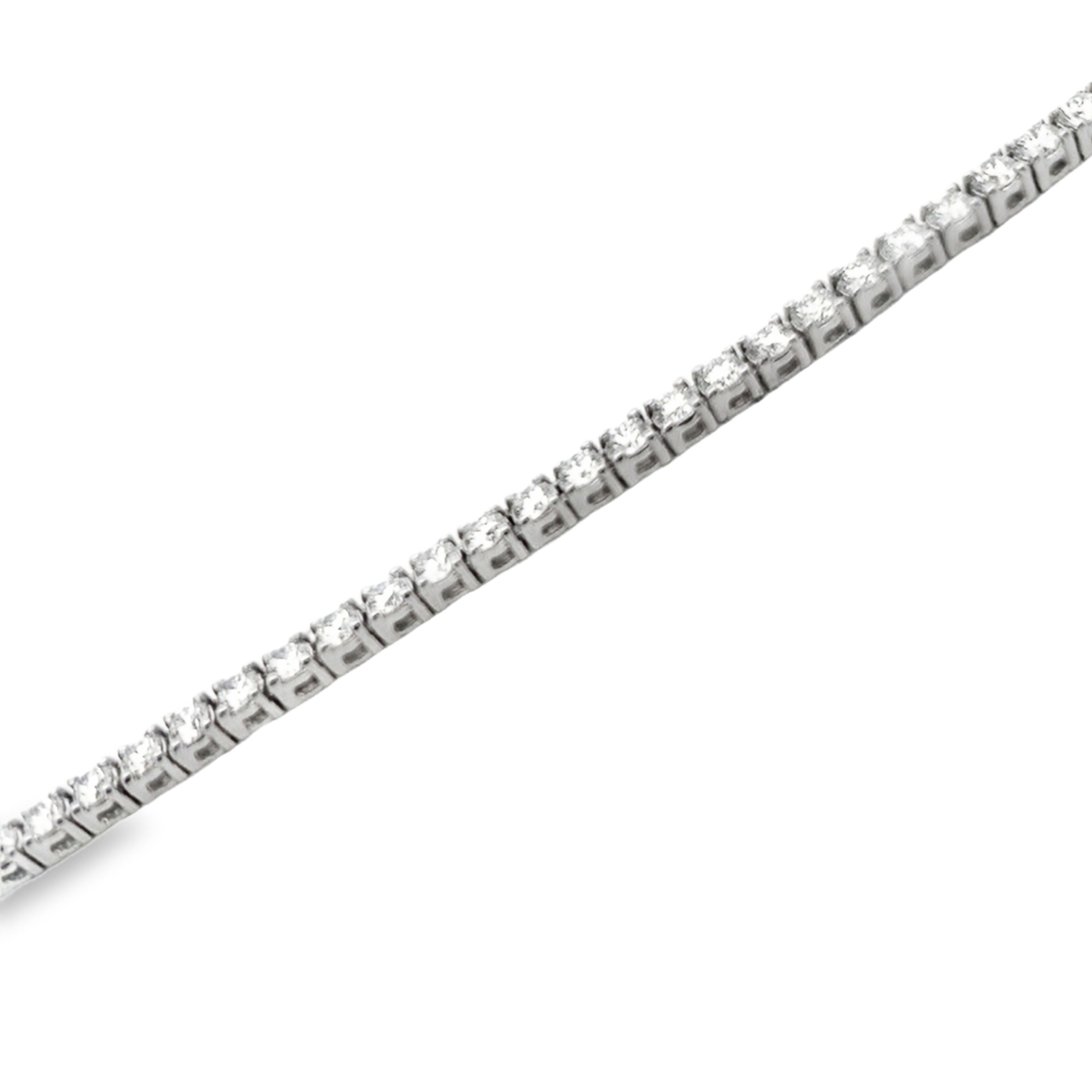 14K White Gold Diamond Necklace 17 with 161 Round Diamonds 7.05ct G-H SI3