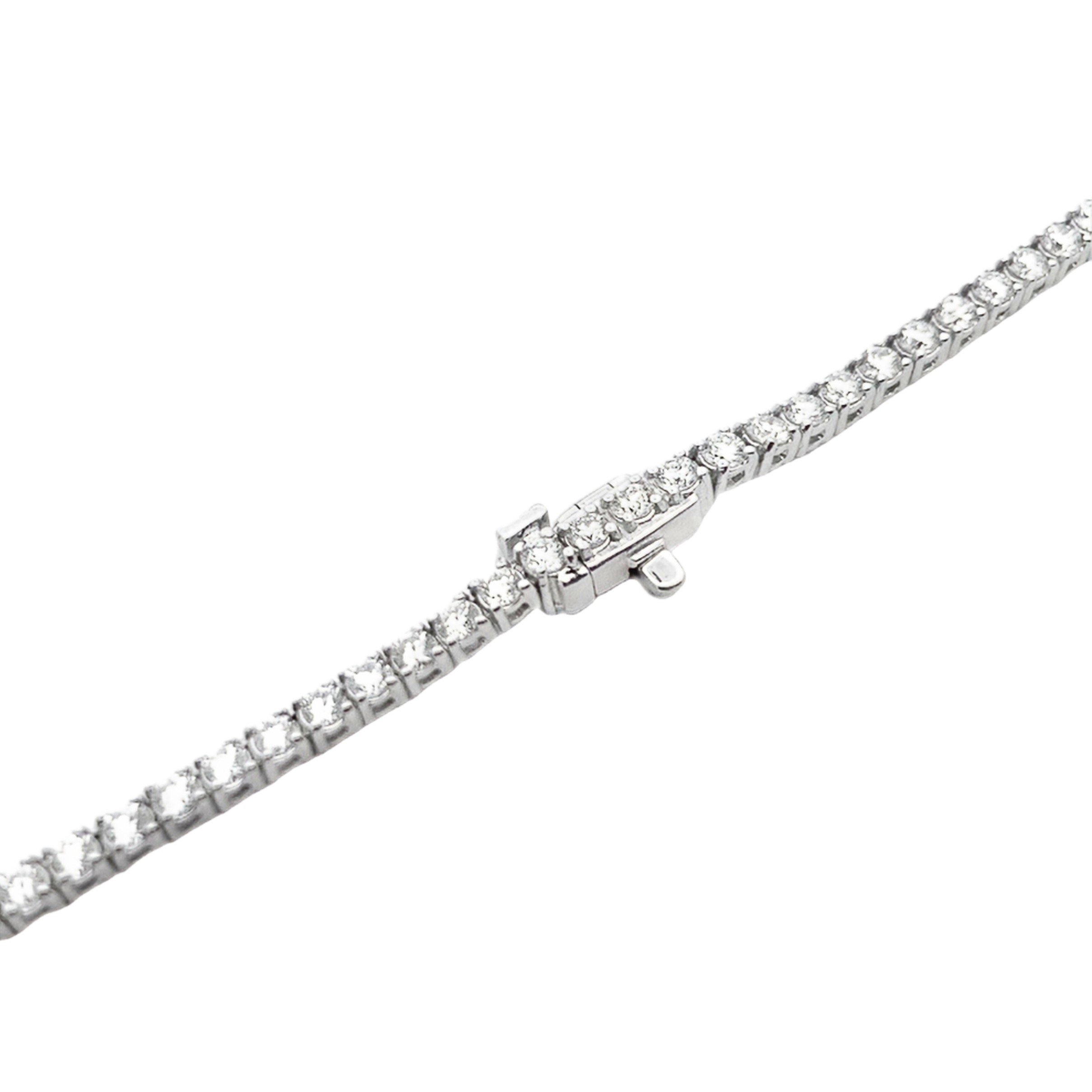14K White Gold Diamond Necklace 17 with 161 Round Diamonds 7.05ct G-H SI3