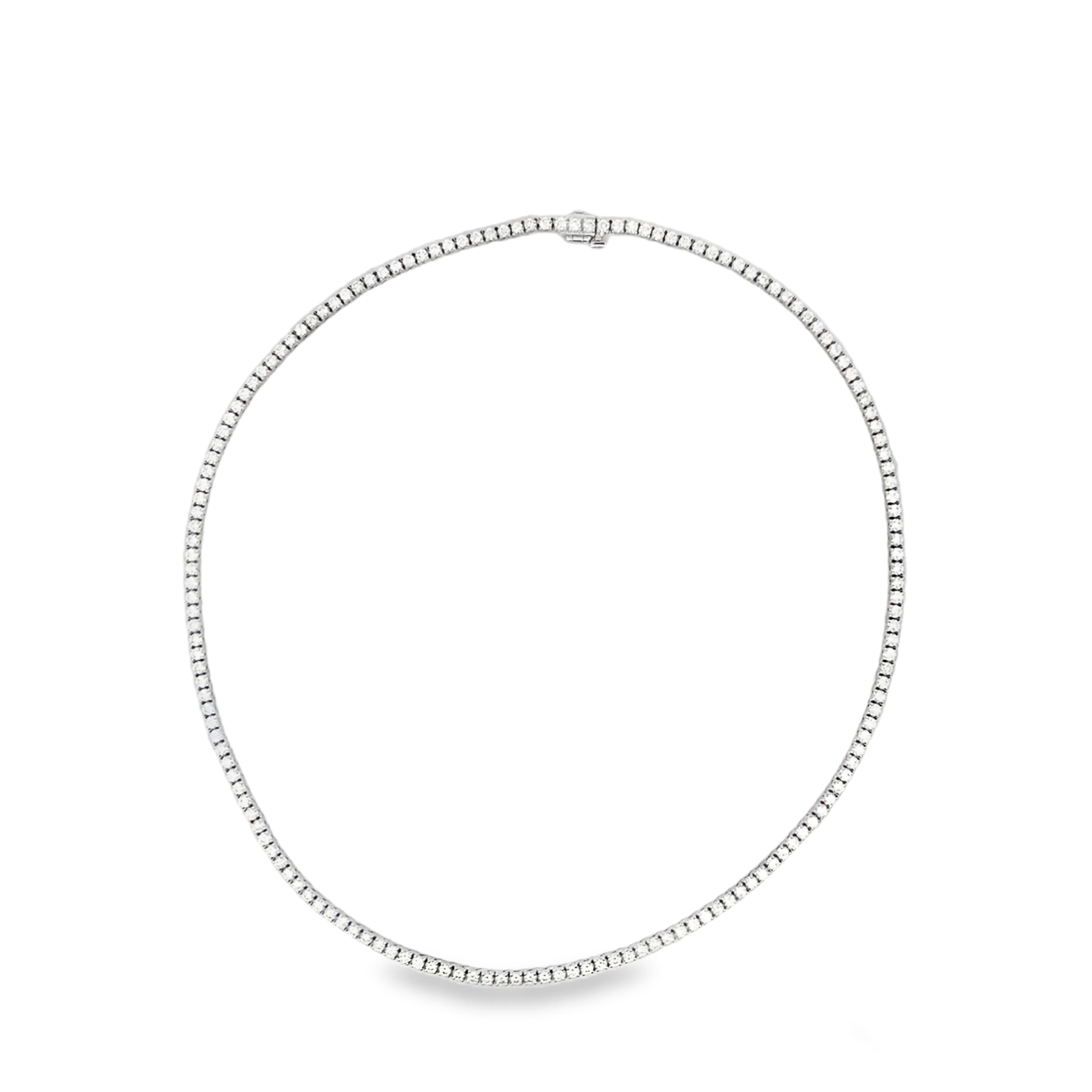 14K White Gold Diamond Necklace 17