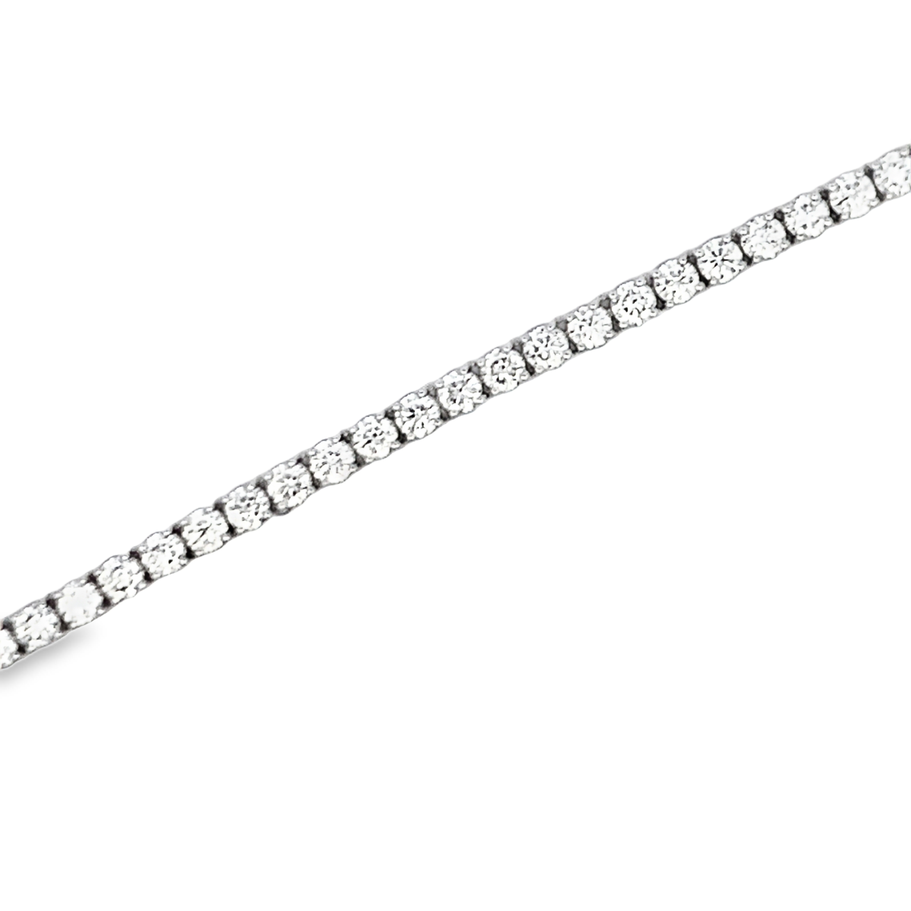 14K White Gold Diamond Necklace 16 with 124 Round 3mm Diamonds 12.30ct H-I SI