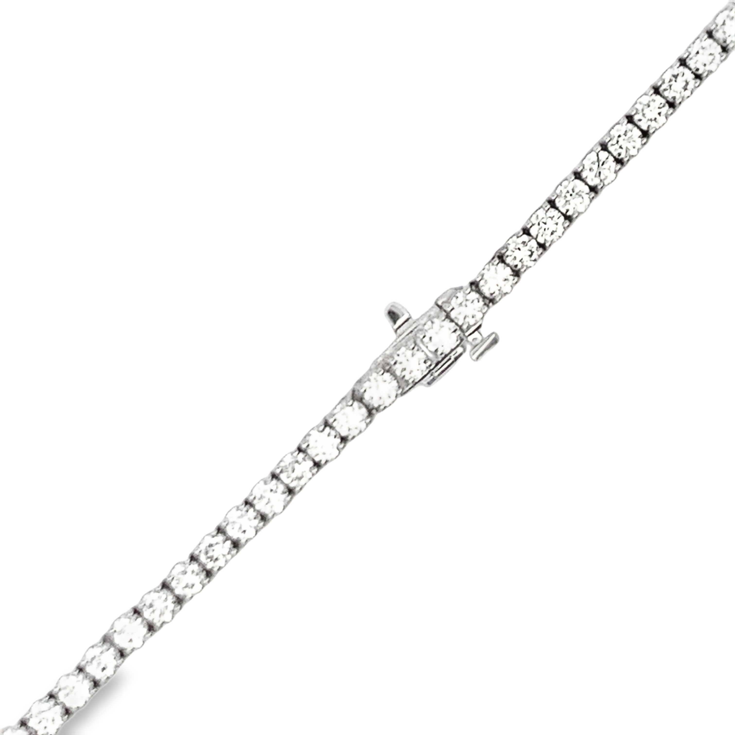 14K White Gold Diamond Necklace 16 with 124 Round 3mm Diamonds 12.30ct H-I SI