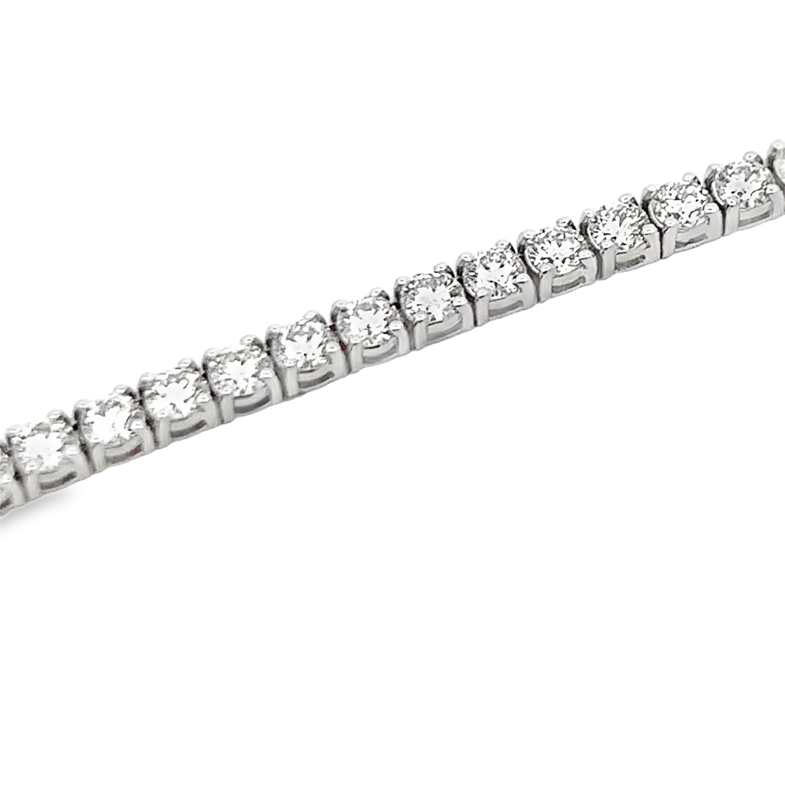 14K White Gold Diamond Necklace 16 with 131 Round Diamonds 10.07ct H-I SI