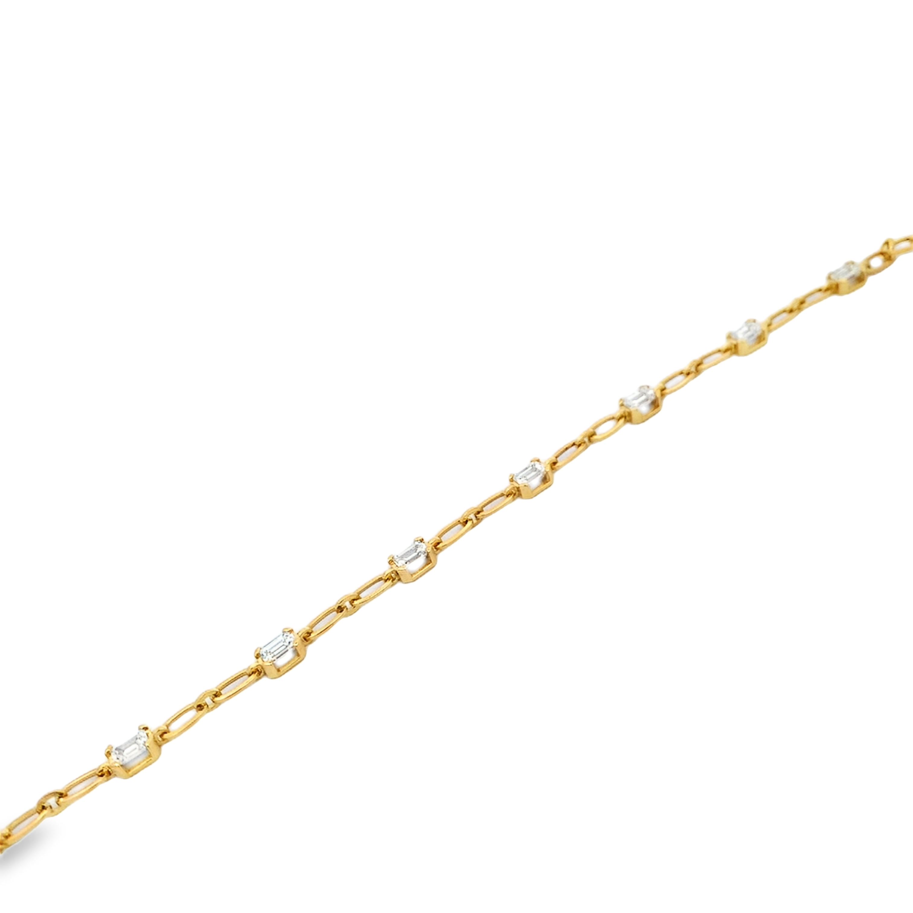 Norman Silverman 18K Yellow Gold Emerald Cut Diamond Station Necklace