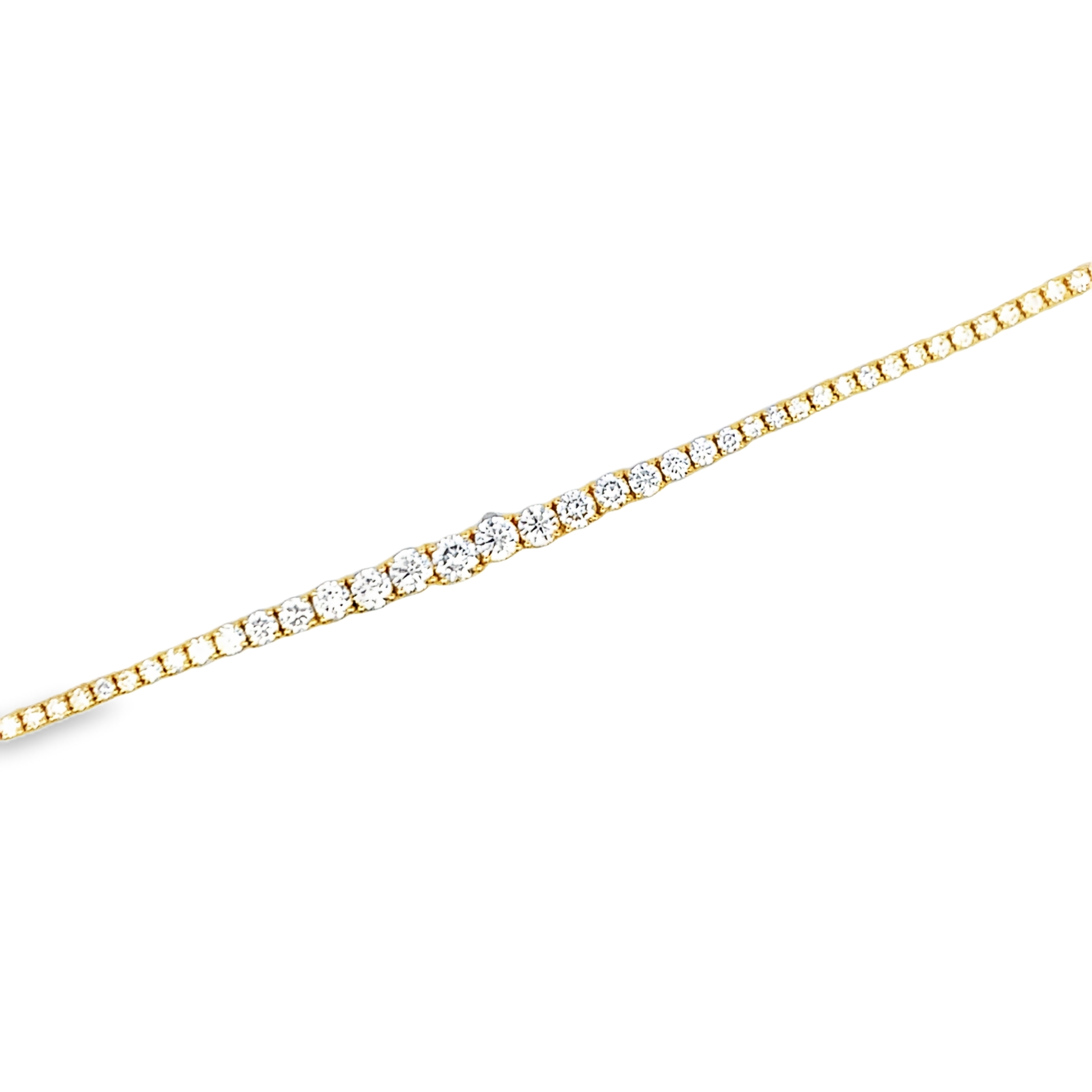 18K Yellow Gold Diamond Tennis Necklace