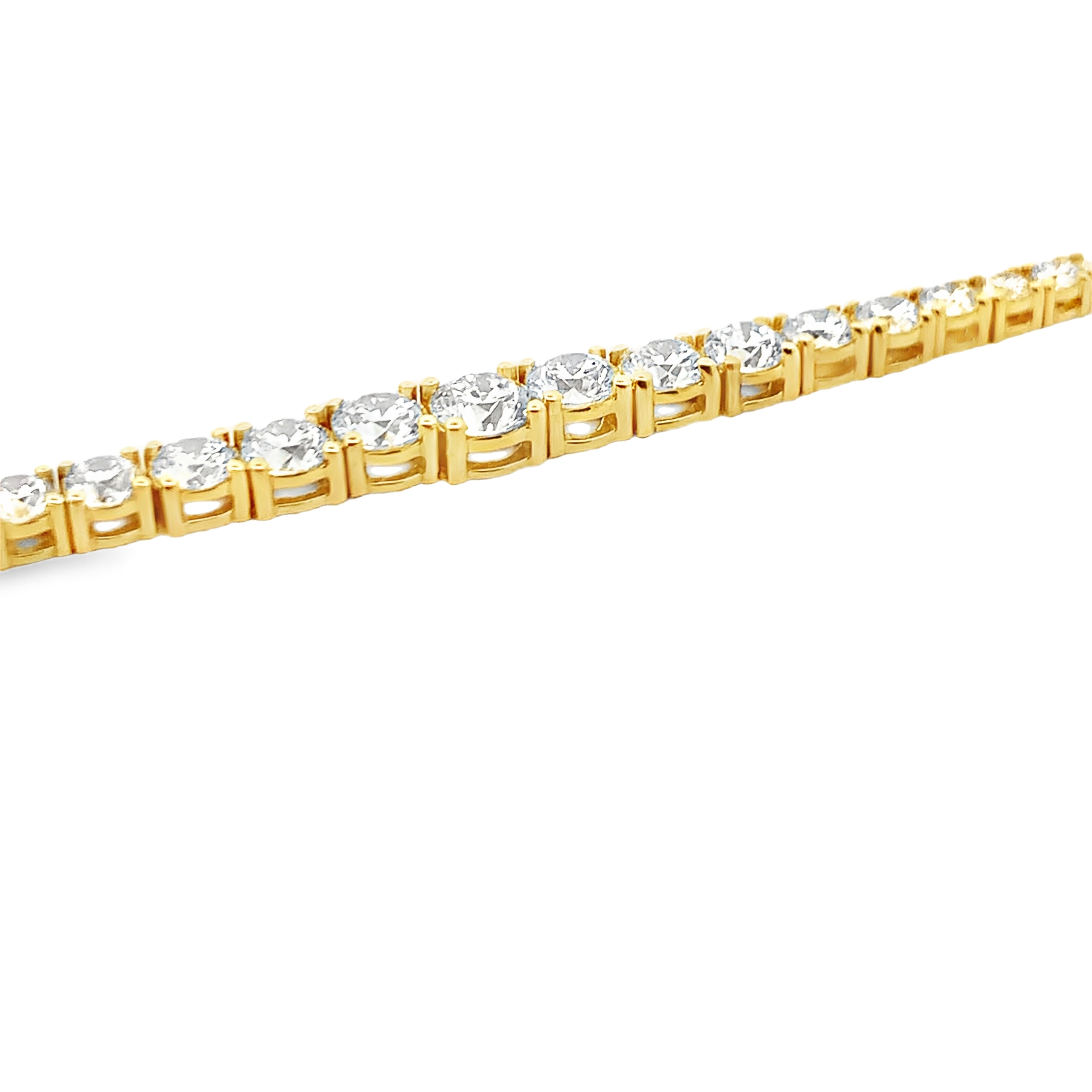 18K Yellow Gold Diamond Tennis Necklace
