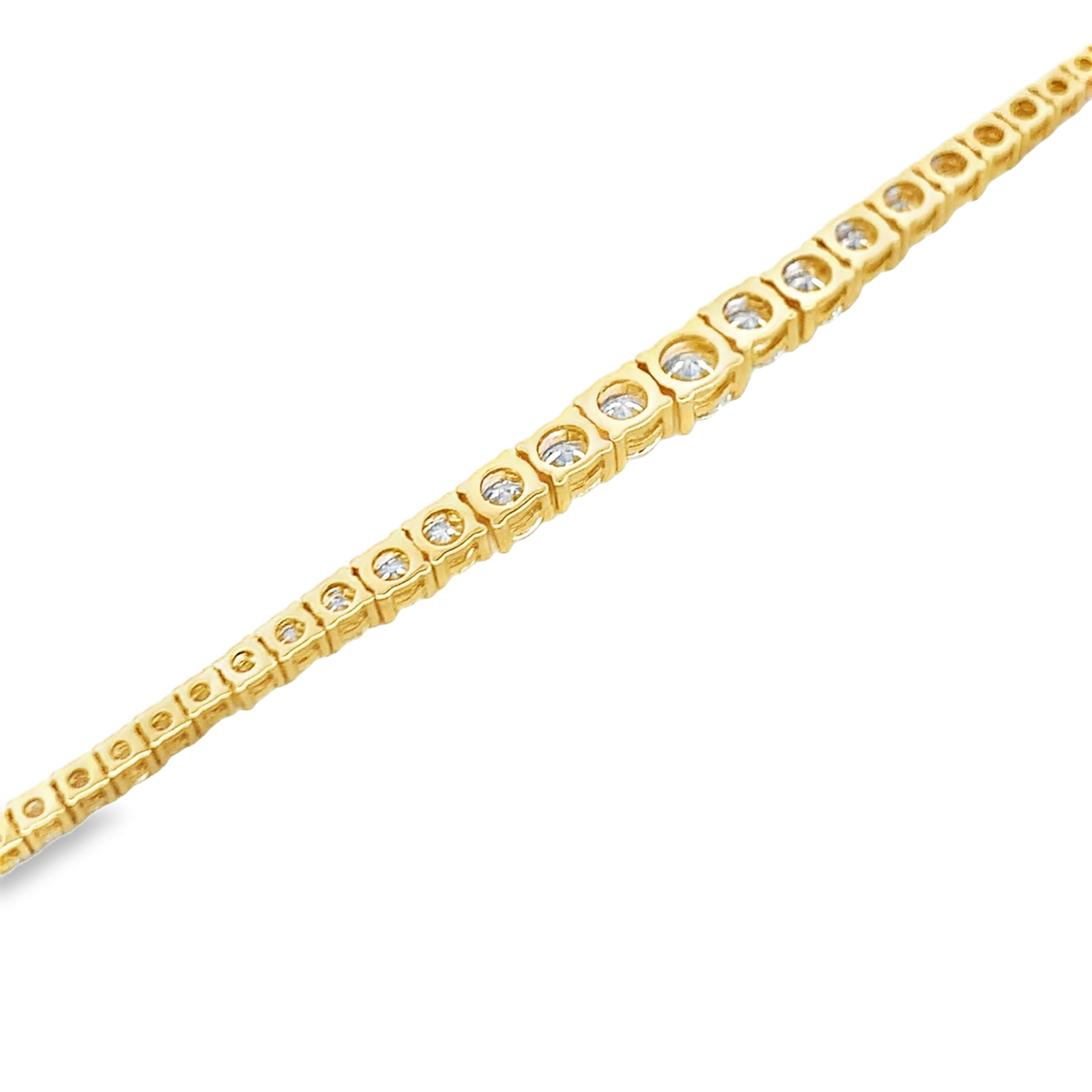18K Yellow Gold Diamond Tennis Necklace
