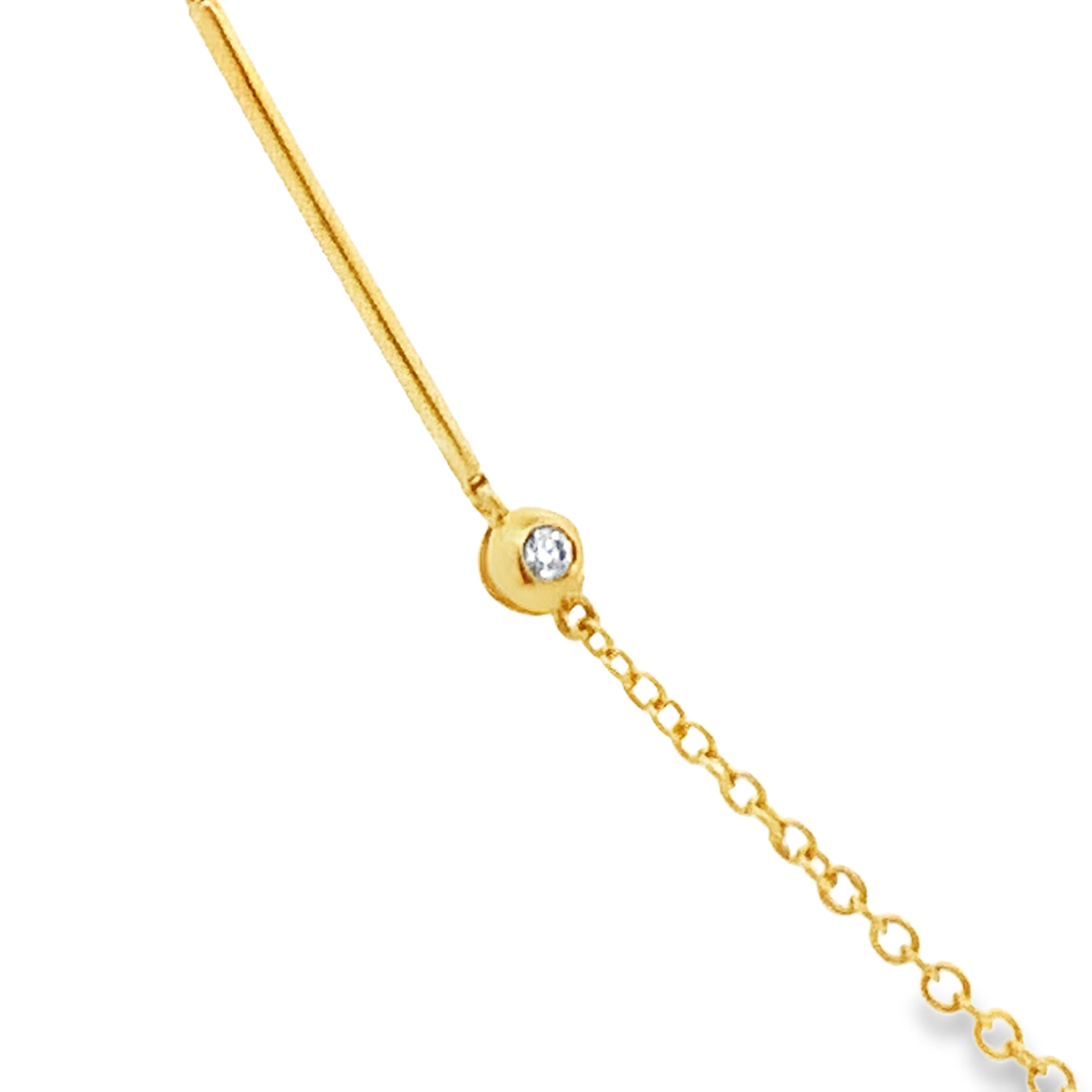18K Yellow Gold Diamond By The Yard Bar Necklace 18 with 24 Round Diamonds 0.50 CTW F-G VS2
