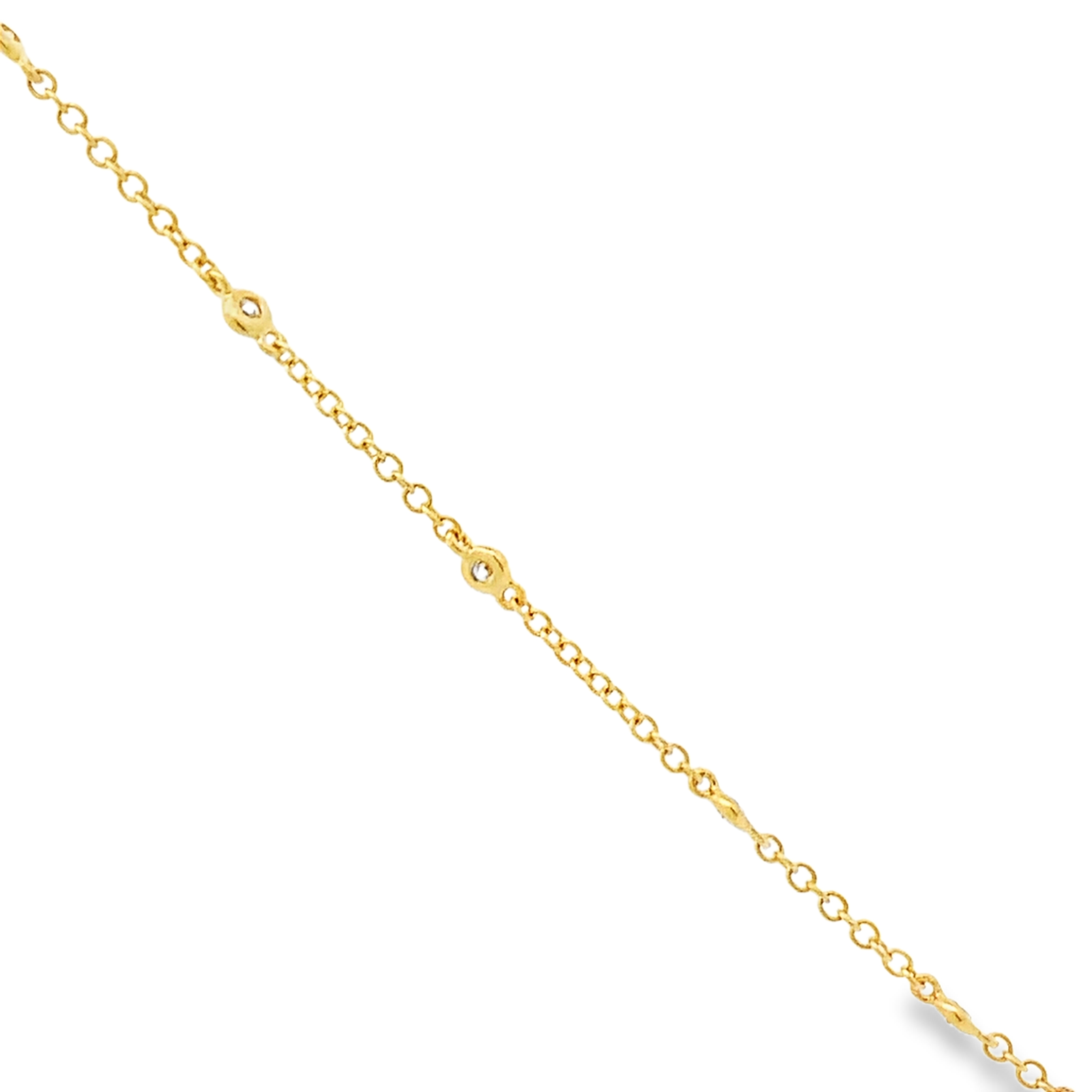 18K Yellow Gold Diamond By The Yard Necklace 16 with 23 Round Diamonds 0.67 CTW F-G VS2