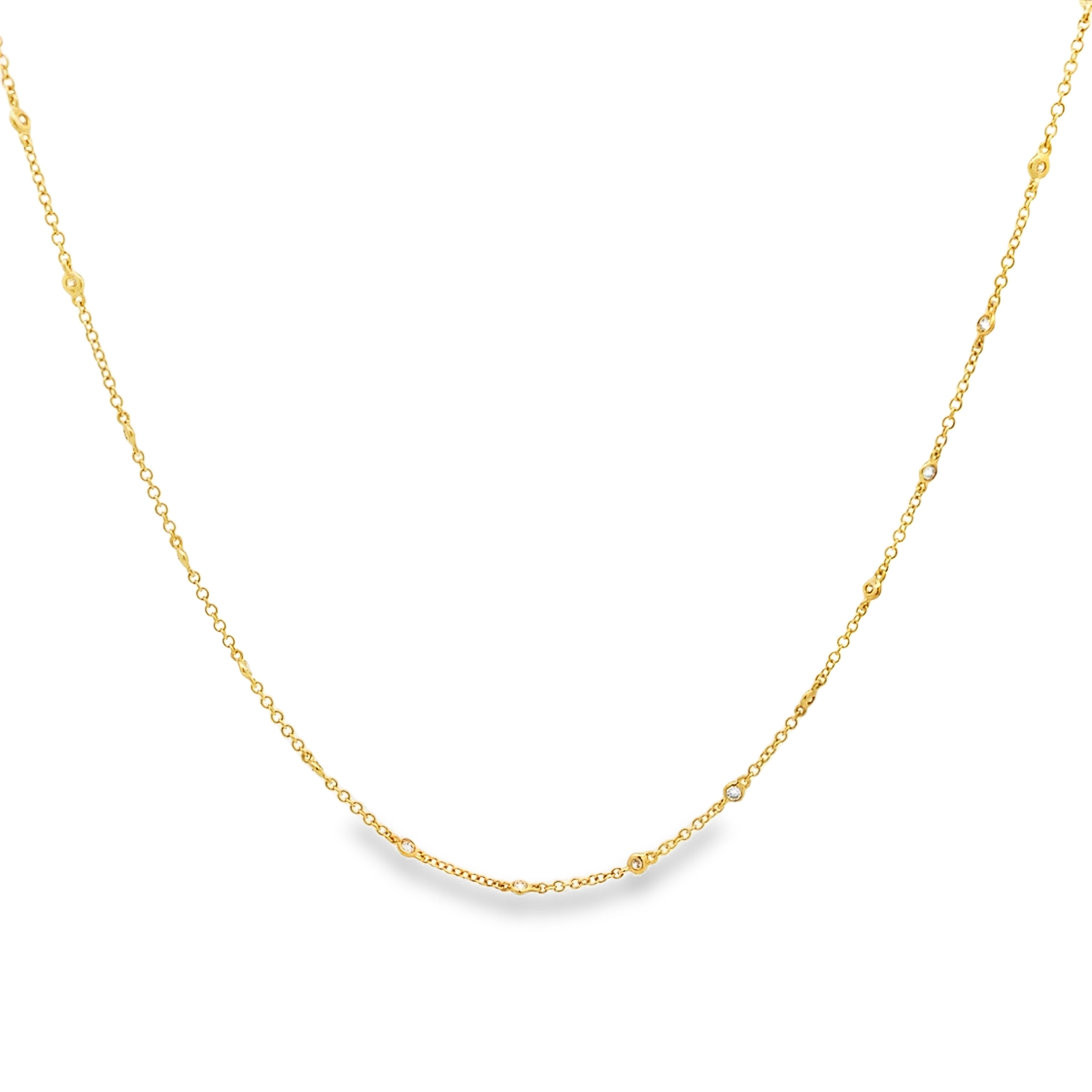 18K Yellow Gold Diamond By The Yard Necklace 16