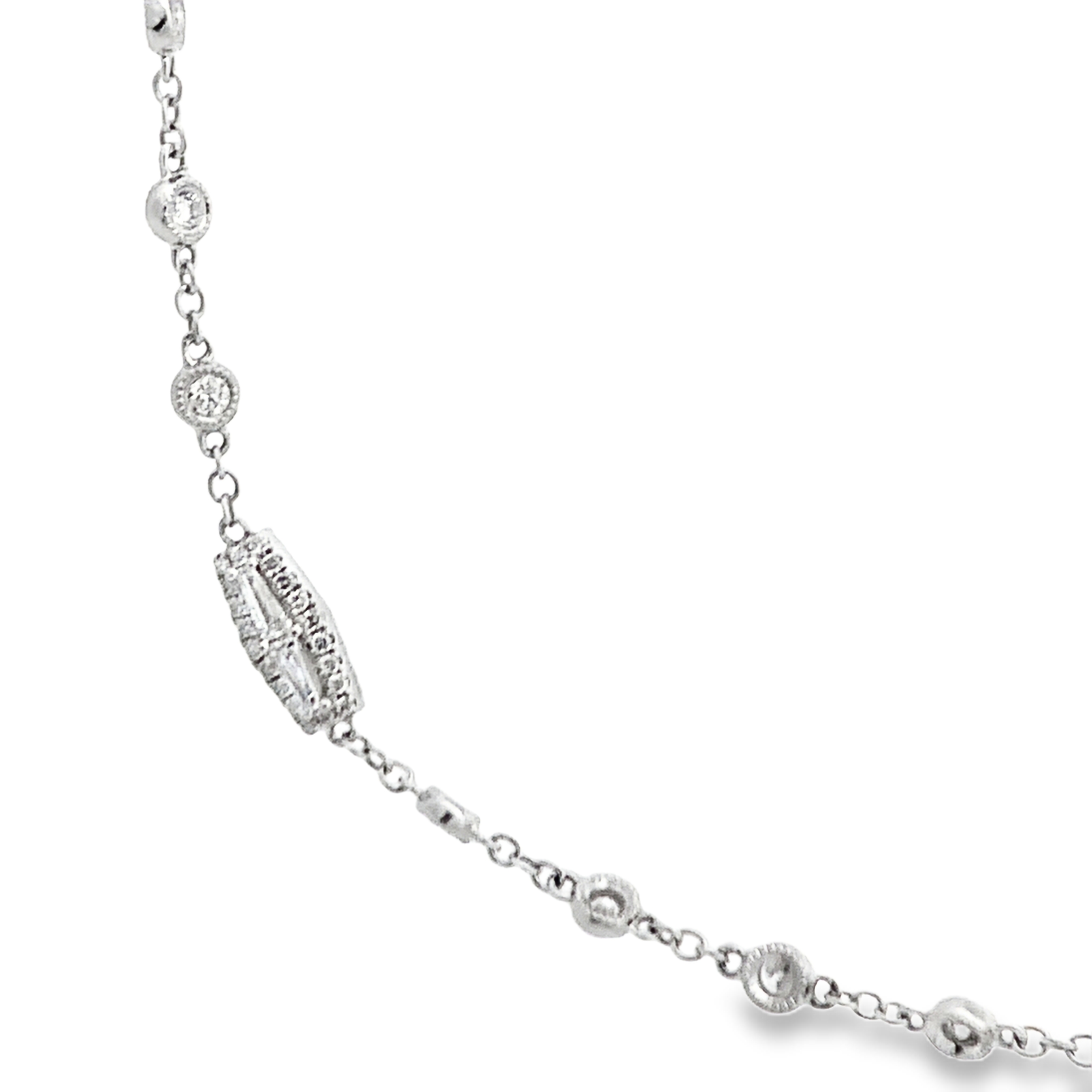 18K White Gold Diamond By The Yard Necklace 32