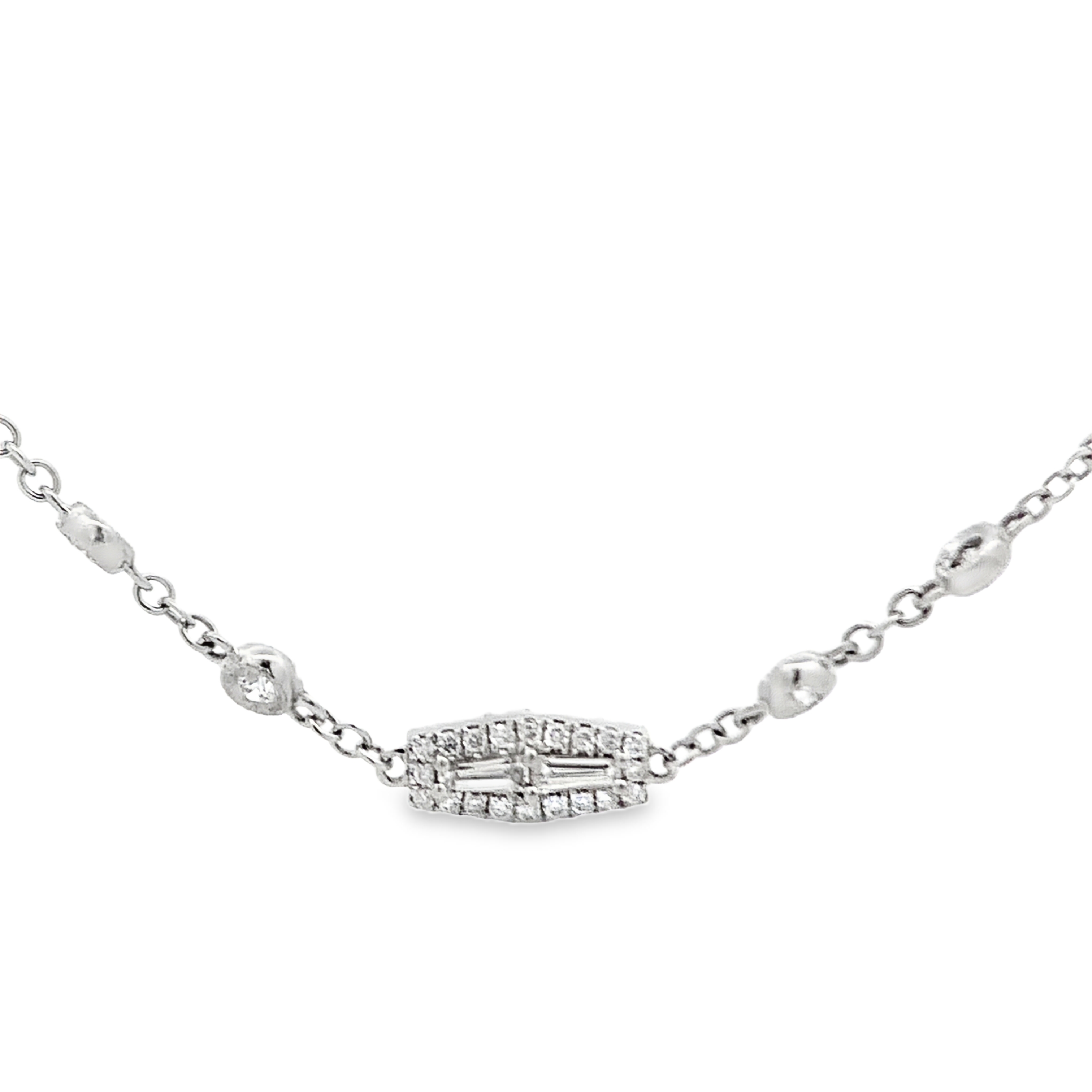 18K White Gold Diamond By The Yard Necklace 32