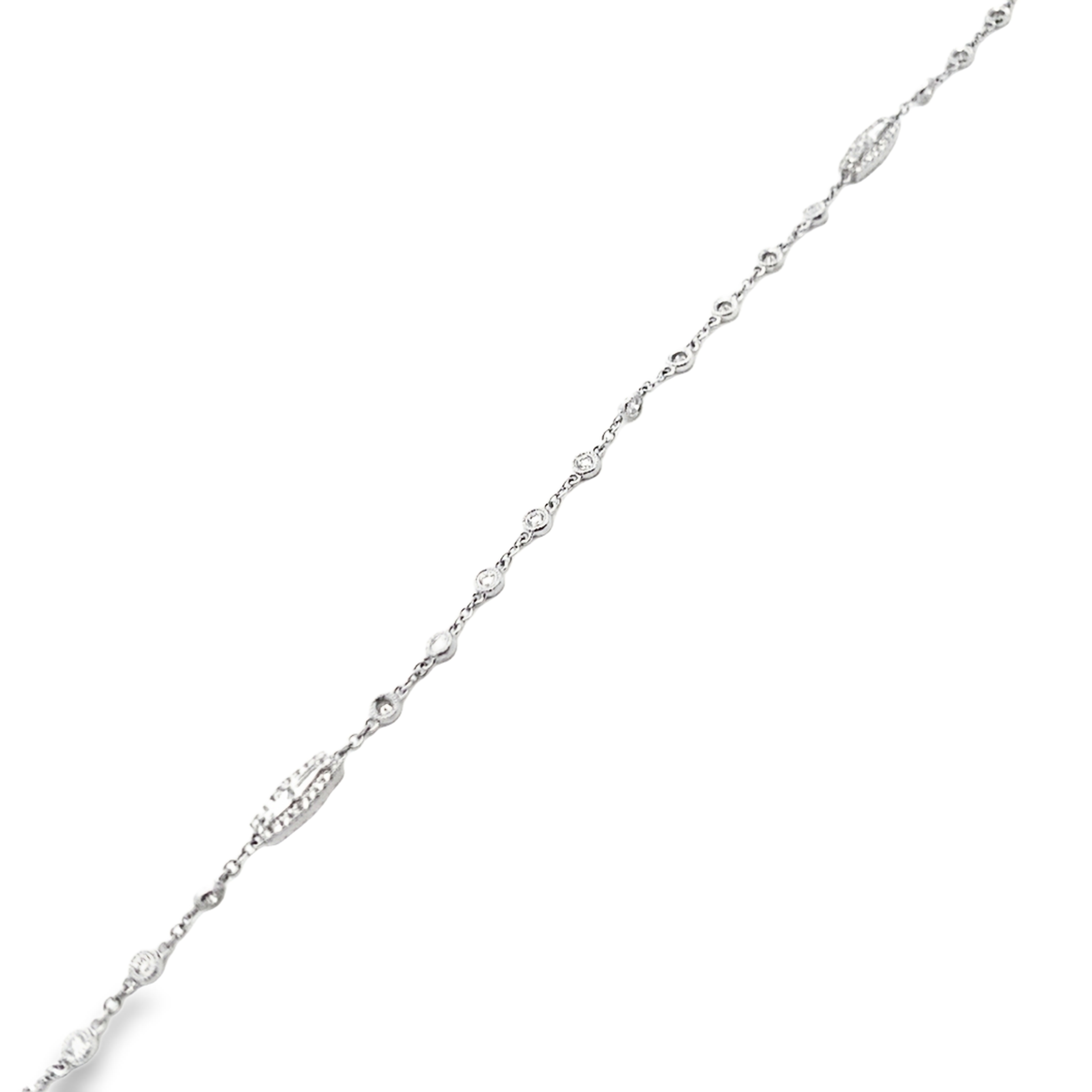 18K White Gold Diamond By The Yard Necklace 32