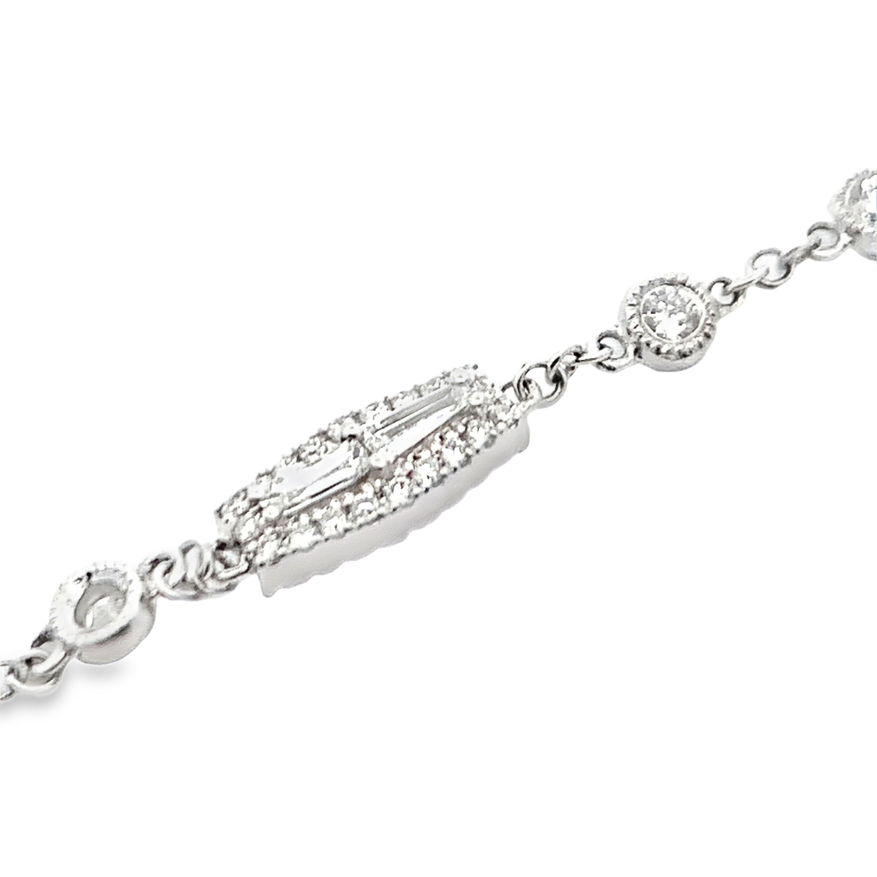 18K White Gold Diamond By The Yard Necklace 32