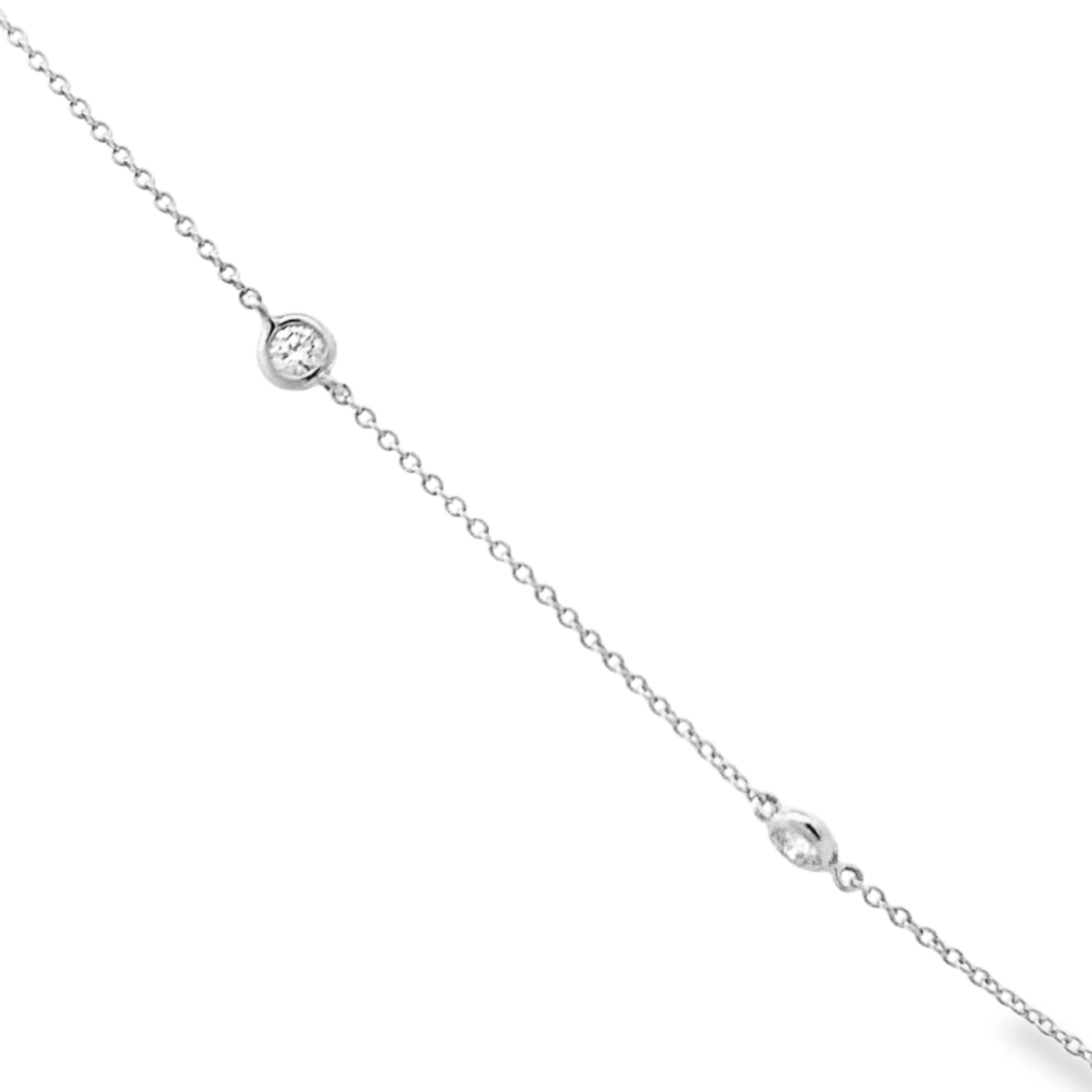 18K White Gold Diamond By The Yard Necklace