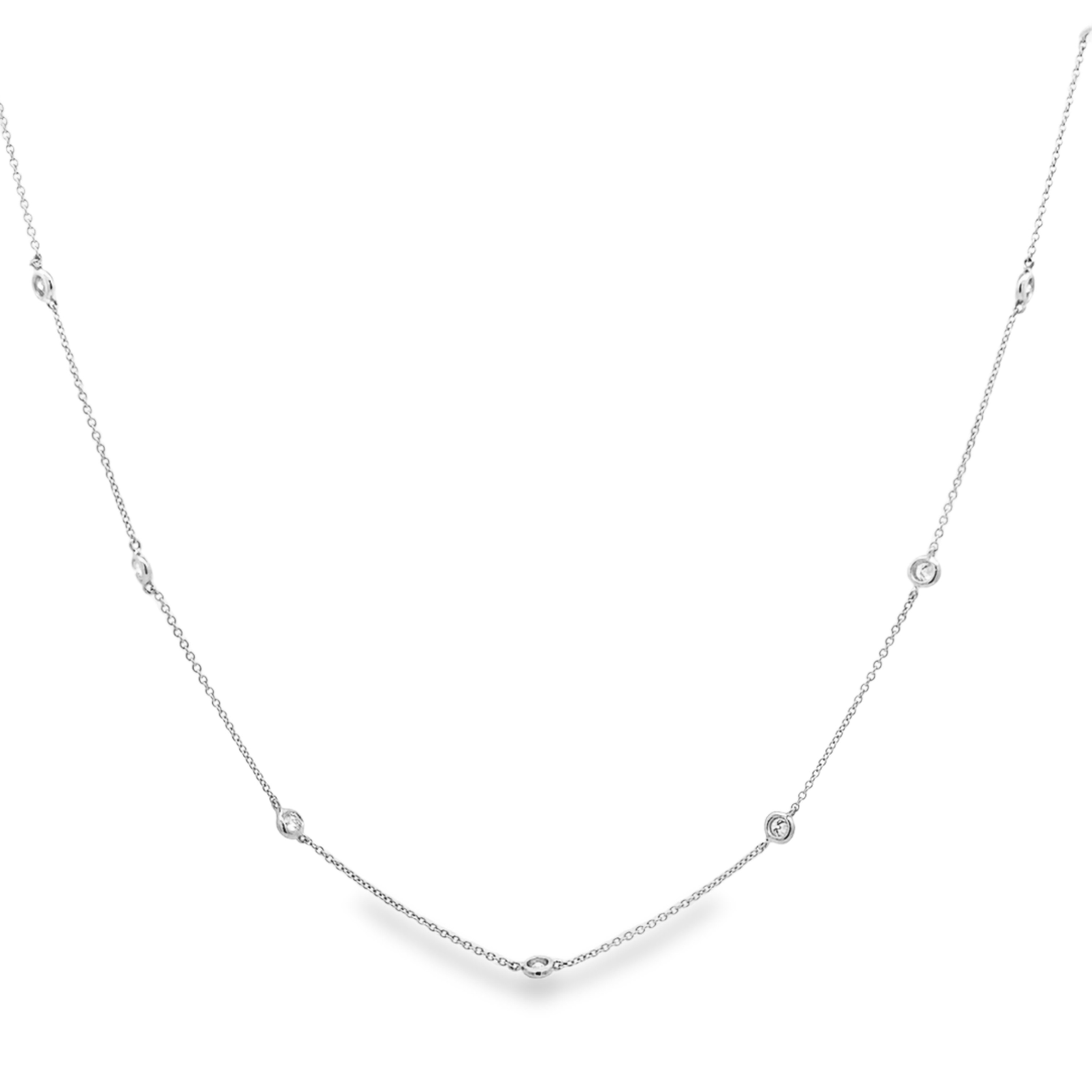 18K White Gold Diamond By The Yard Necklace