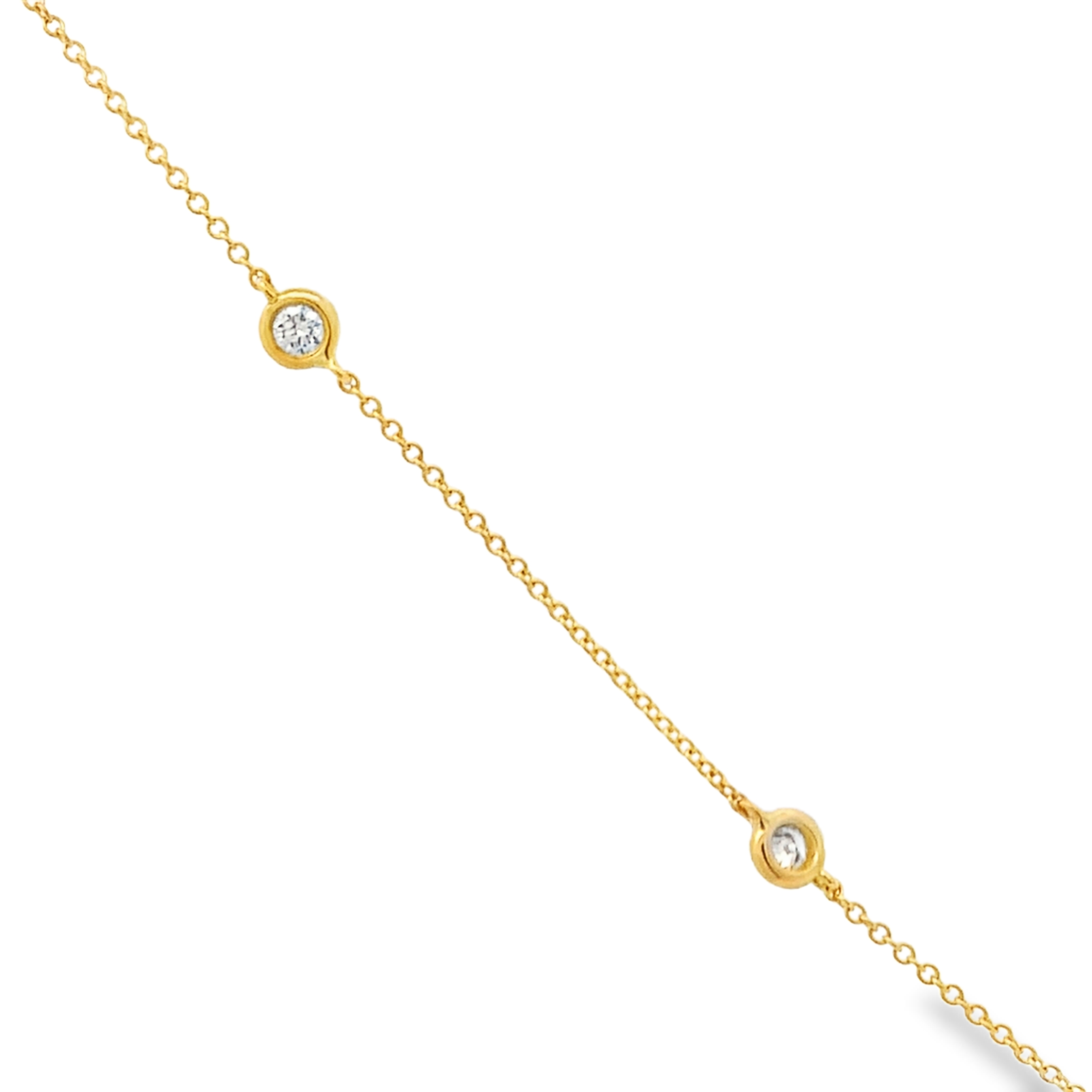 18K Yellow Gold Diamond By The Yard Necklace 18
