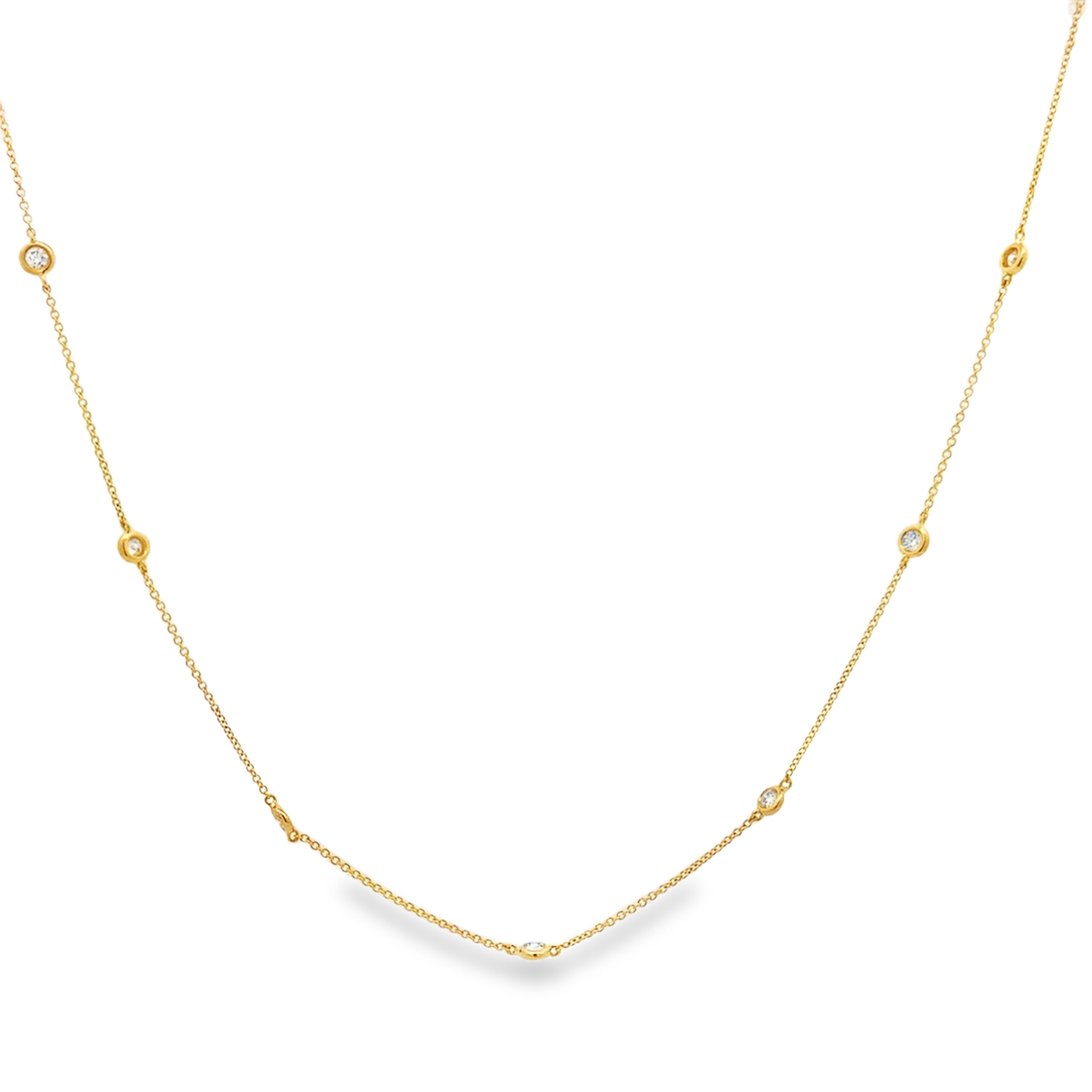 18K Yellow Gold Diamond By The Yard Necklace 18