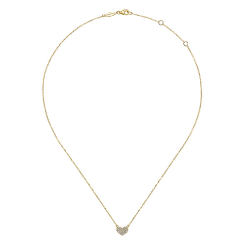 Gabriel & Co. 14K Yellow Gold Pave Diamond Heart Necklace