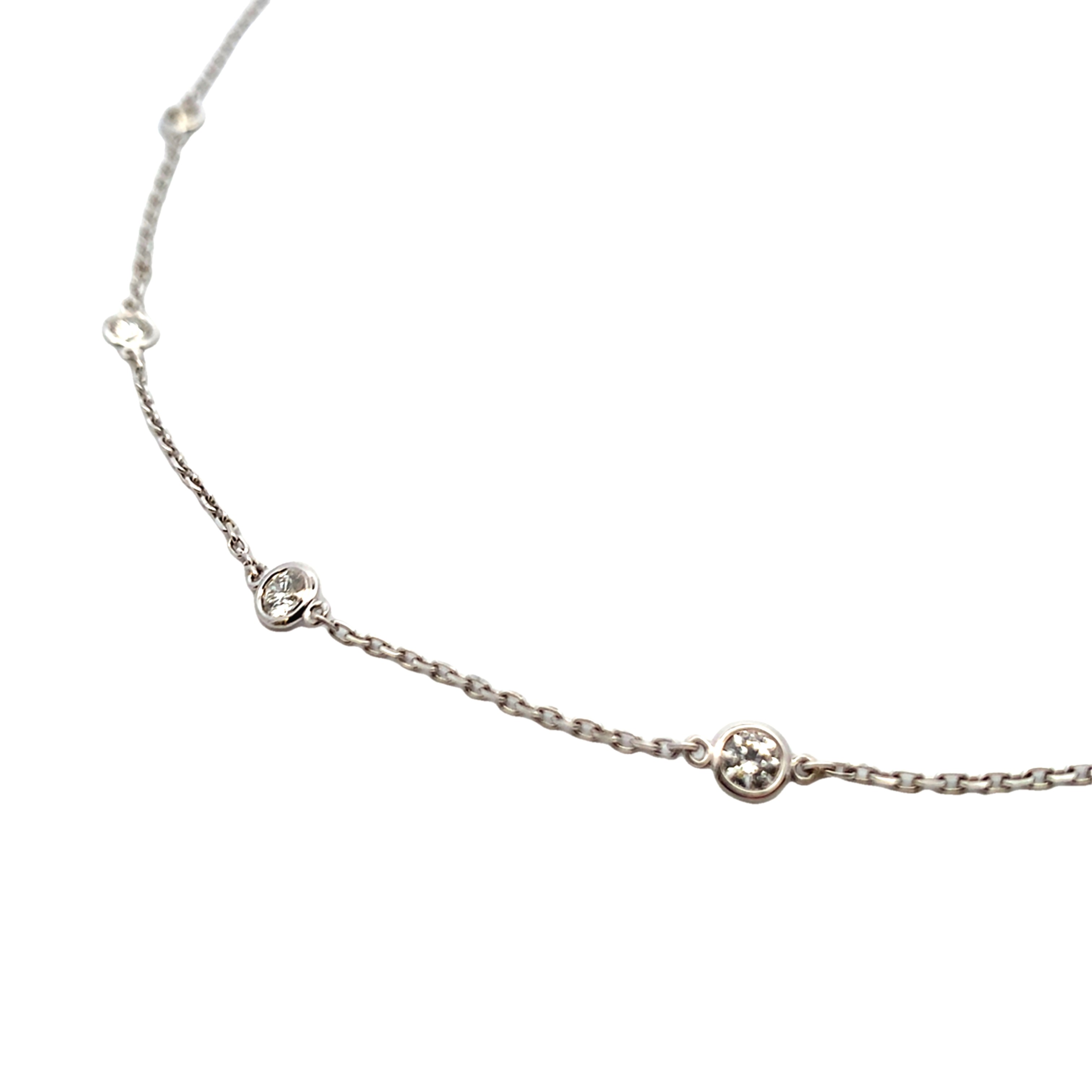 18K White Gold Diamond By The Yard Necklace 16