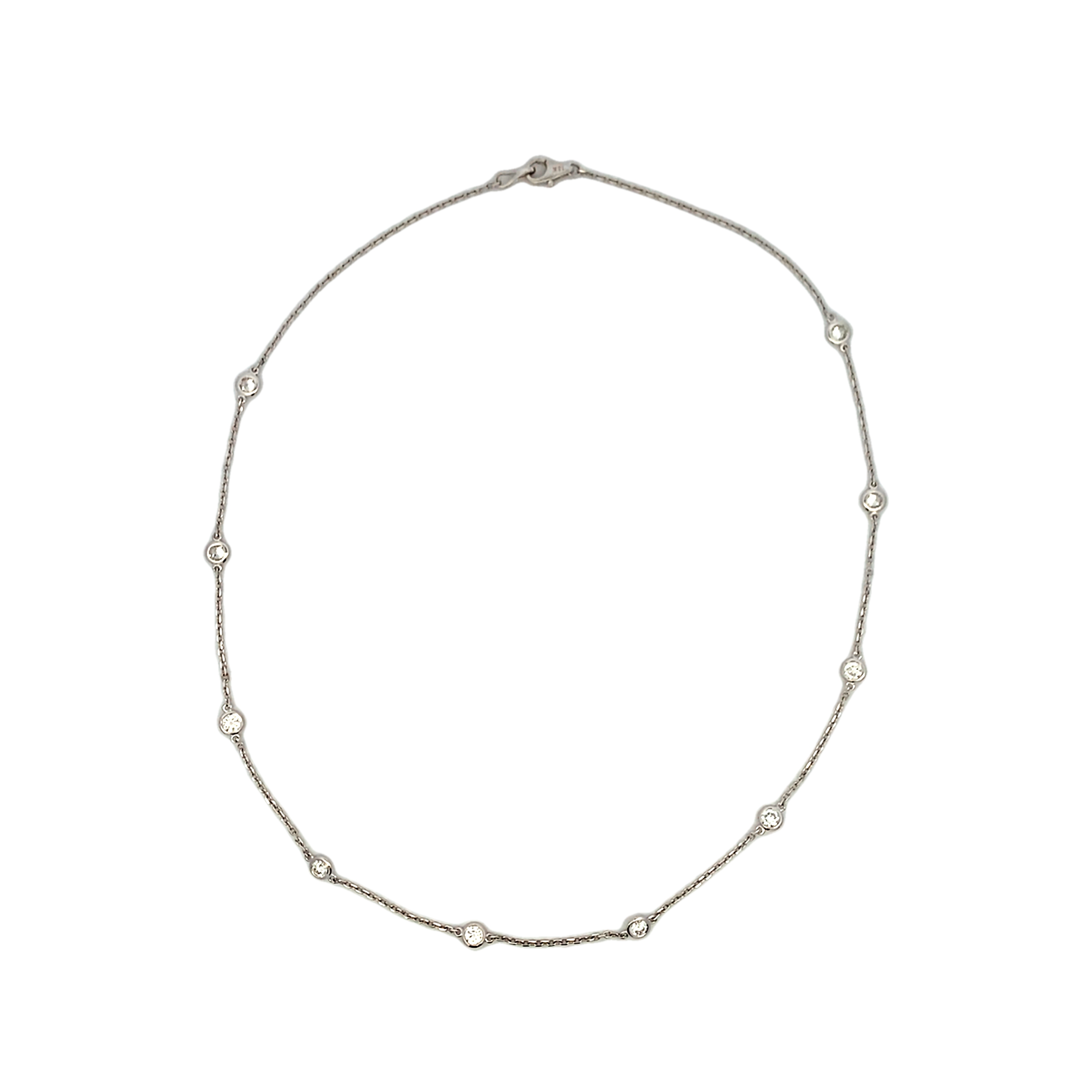 18K White Gold Diamond By The Yard Necklace 16
