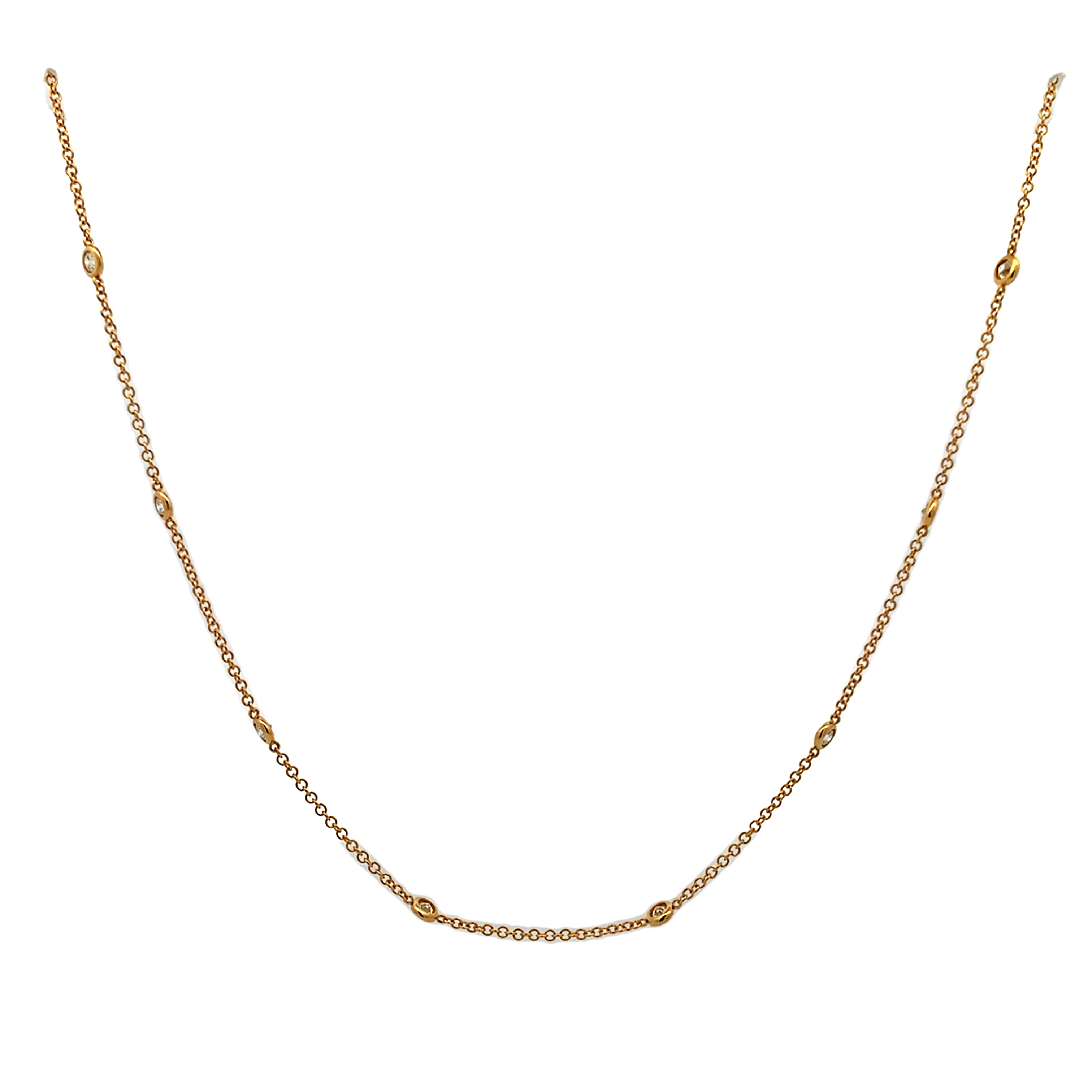 18K Yellow Gold Diamond By The Diamond Necklace 18